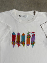 Load image into Gallery viewer, Vintage Embroidered Feathers T-Shirt (L)