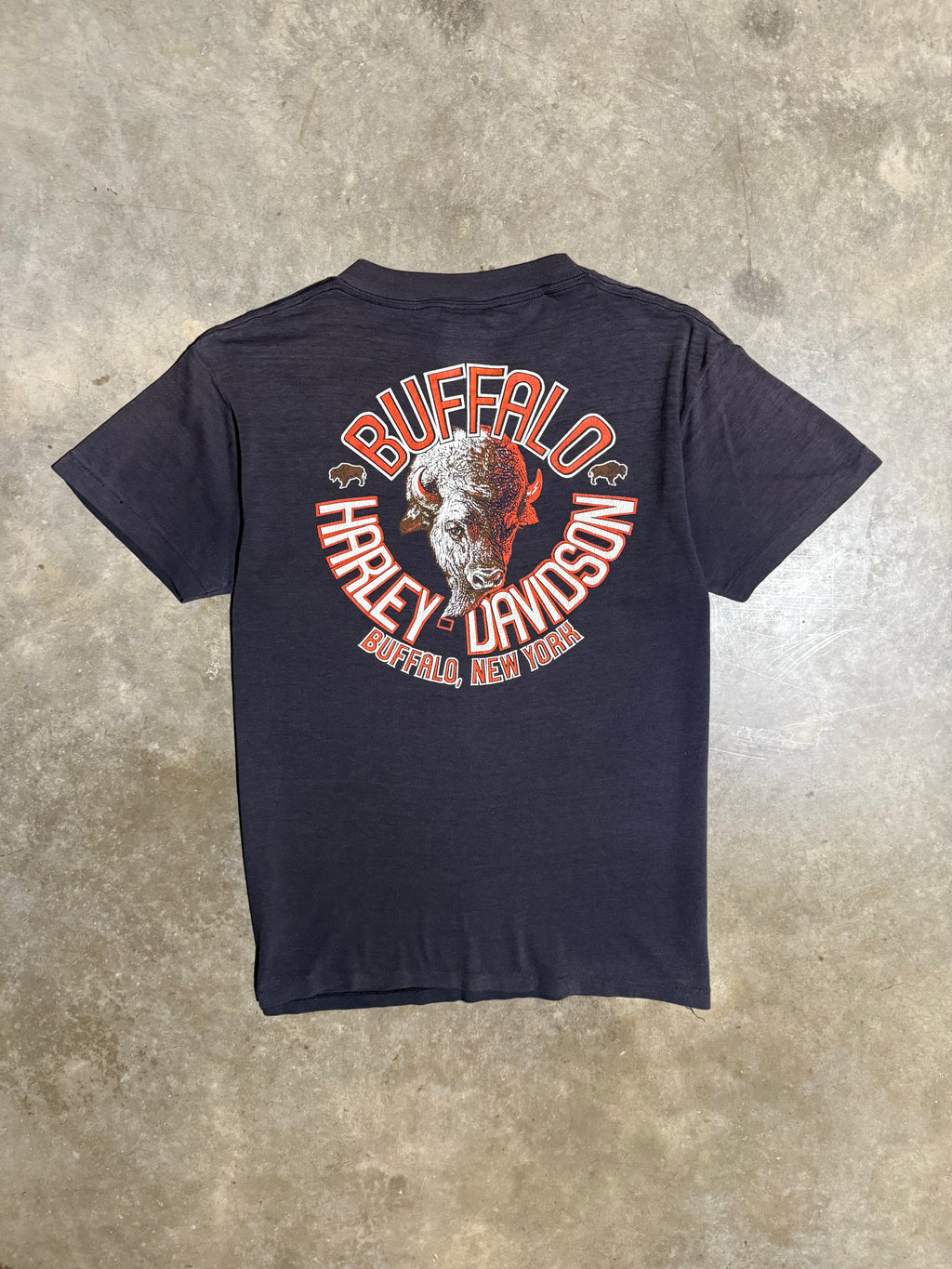 Vintage Harley Davidson 3D Emblem American Steel T-Shirt (S)