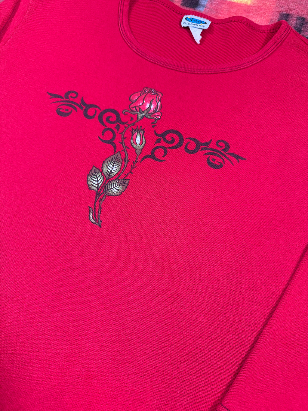 Vintage Y2K Womens Biker Rose Shirt(W2XL)