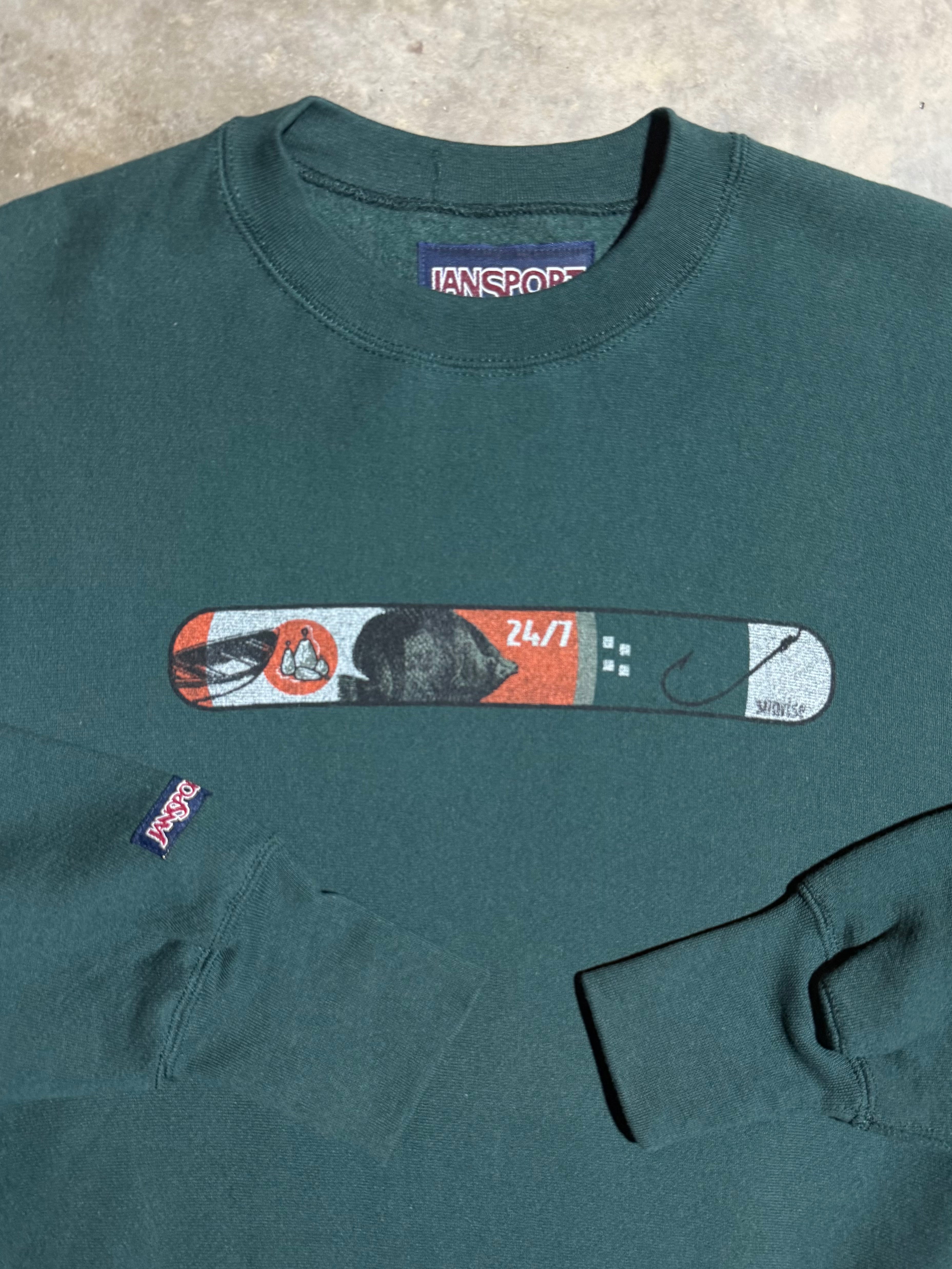 Vintage Sunrise Fishing Heavyweight Sweatshirt (M)