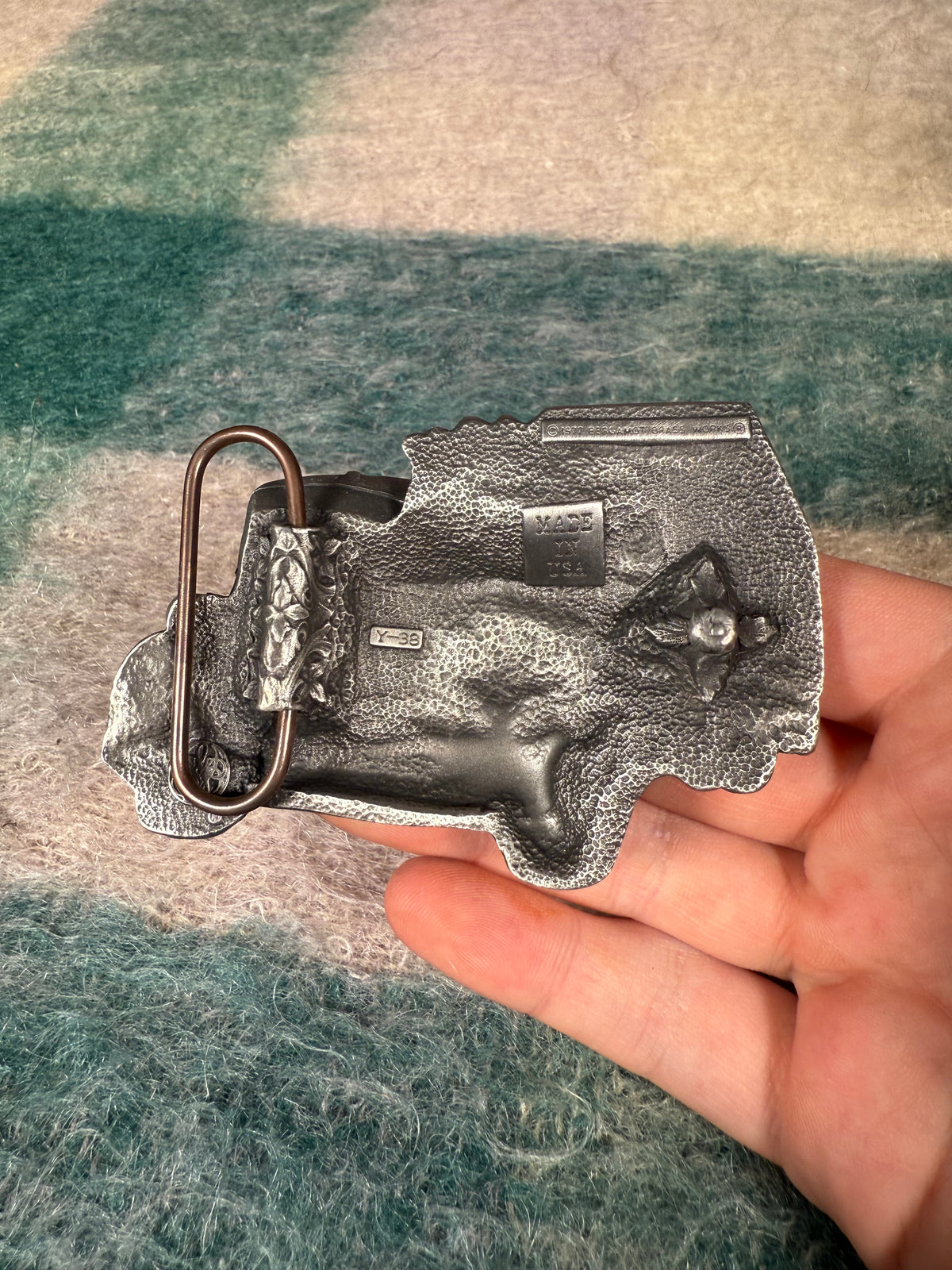 Vintage Red Semi Truck Belt Buckle