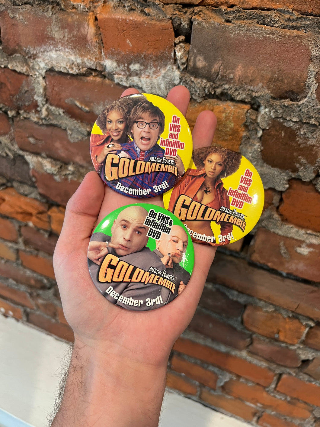 Lot of 3 Vintage Austin Powers Goldmember Pins