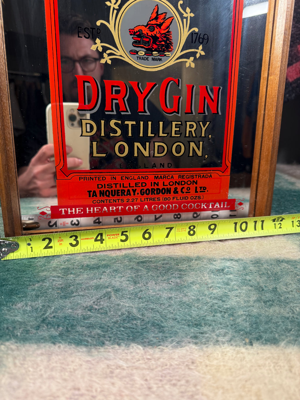 Vintage Gordon’s Dry Gin Bar Mirror (12x16inch)