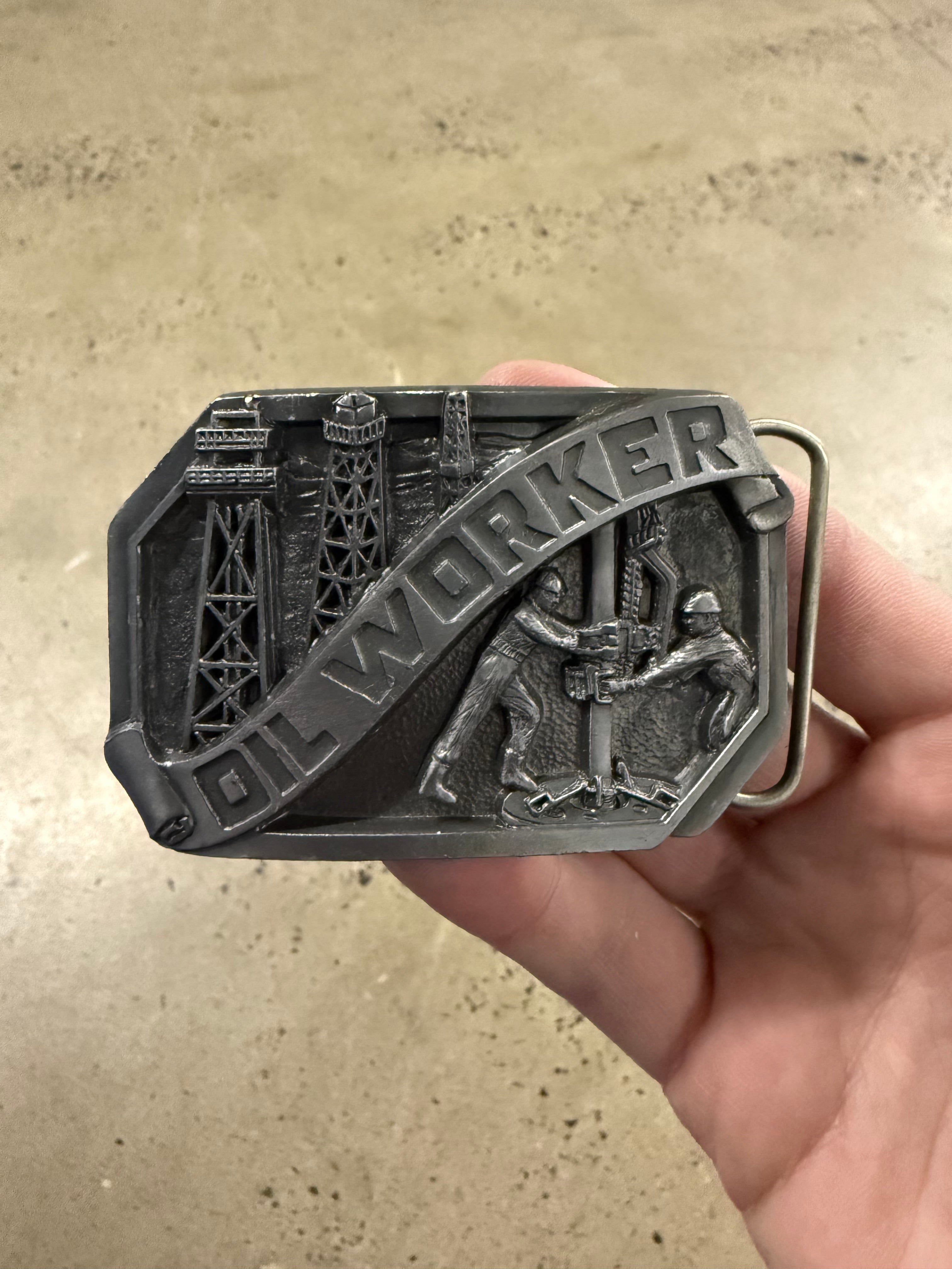 Vintage Oil Worker Belt Buckle