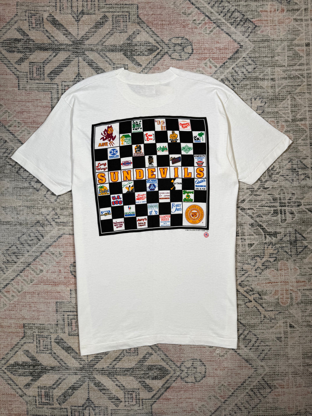 Vintage 1992 Arizona State Checker Board Locations Tee (XL)