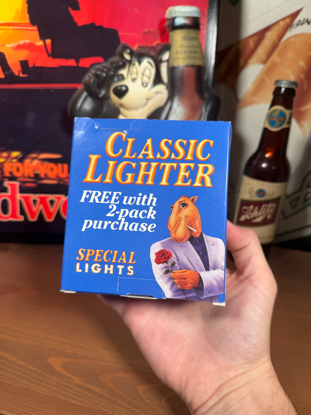 Vintage Unopened Camel Cigarettes Silver Lighter