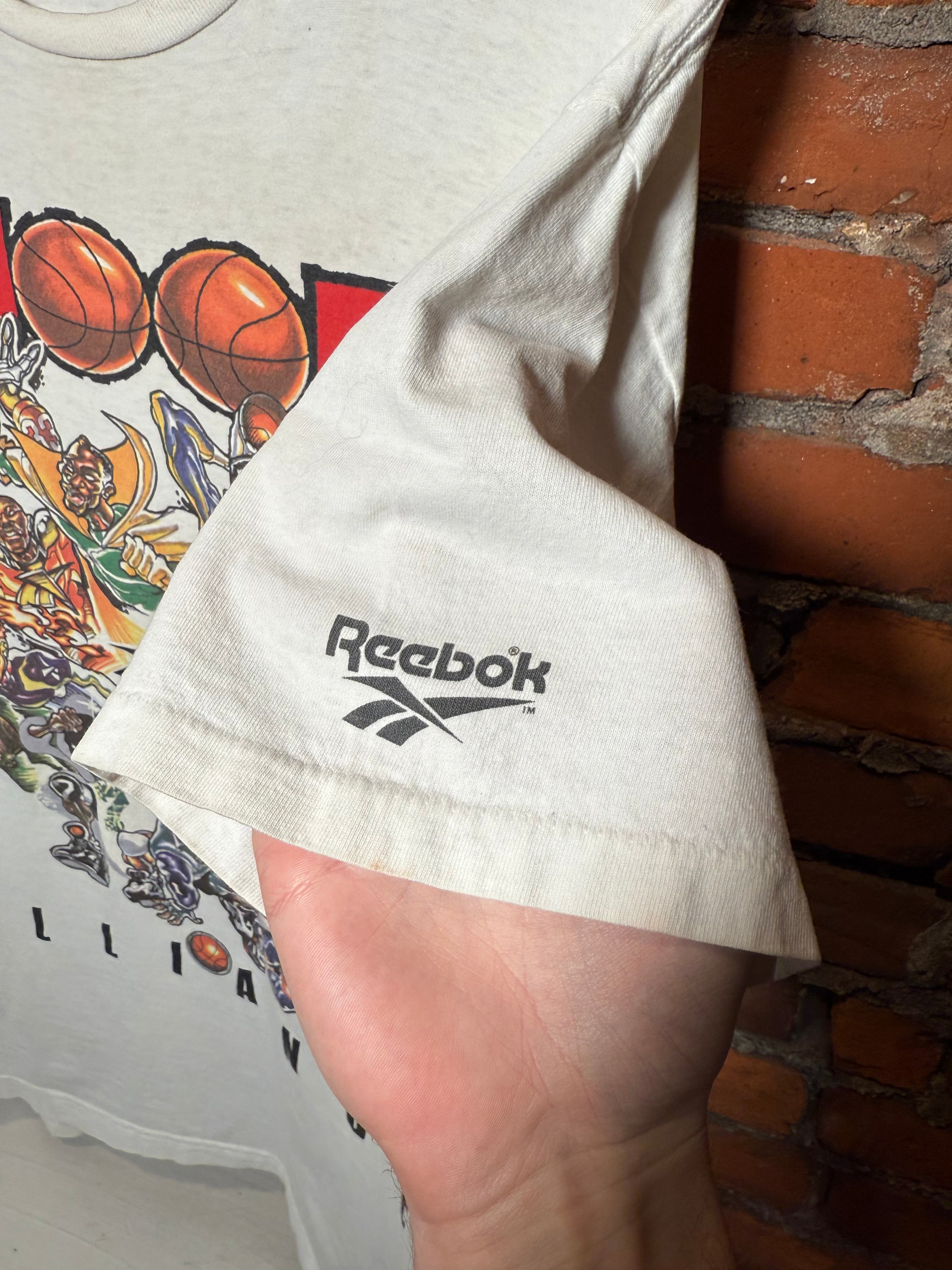 Vintage 90s Distressed Hoop Alliance Reebok T-Shirt (2XL)