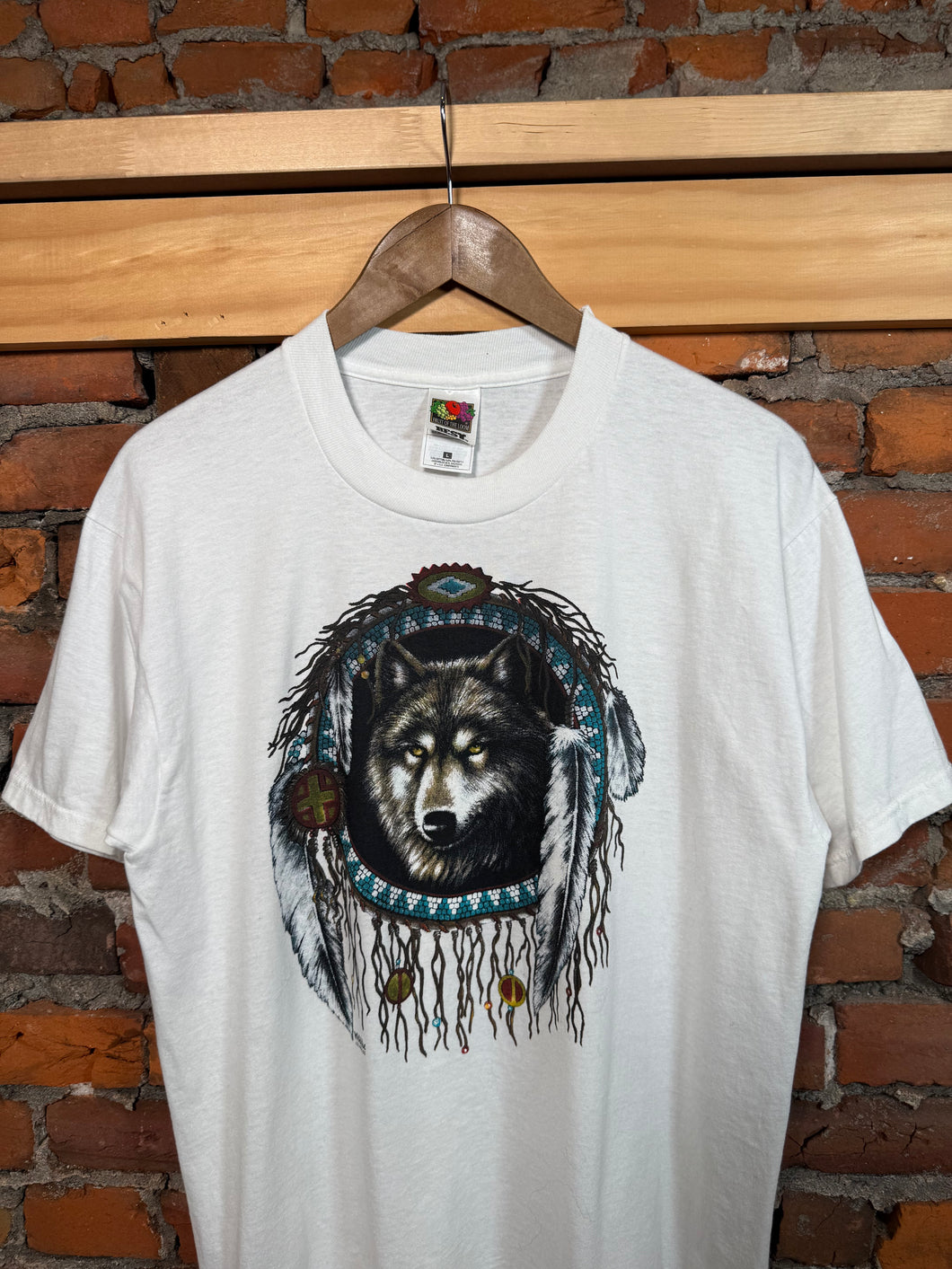 Vintage Wolf Dream Catcher Tee(L)
