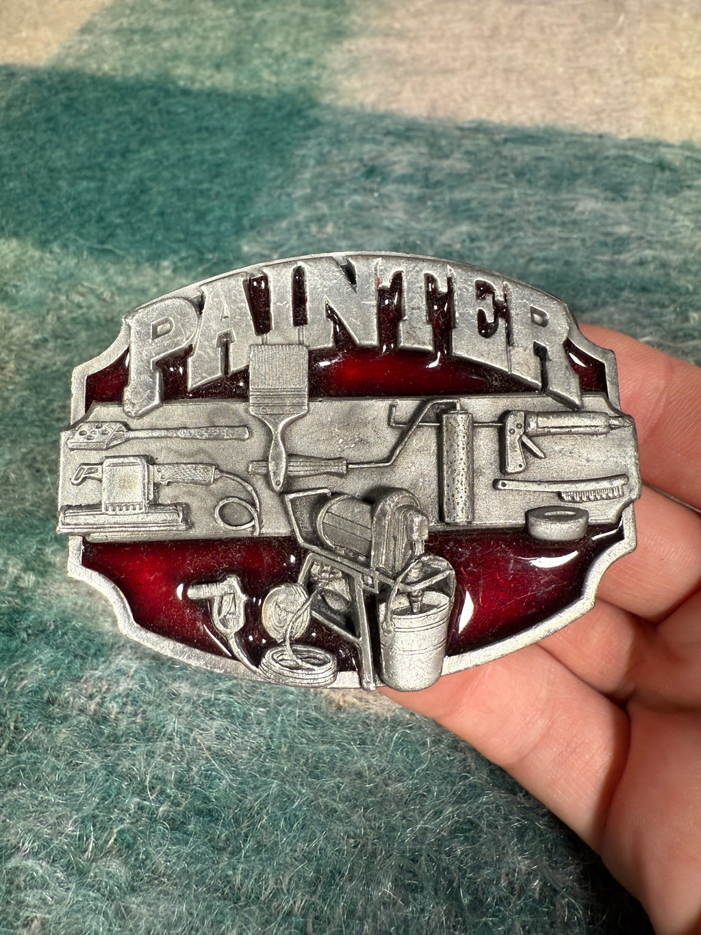 Vintage Painter Belt Buckle