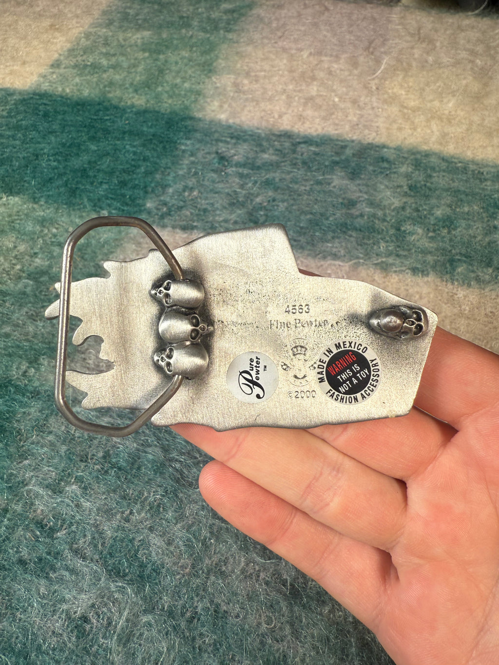 Vintage 2000 Flaming Dice Belt Buckle