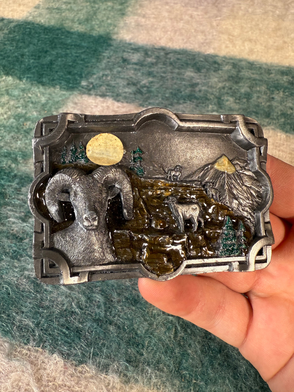 Vintage Nighttime Rams Belt Buckle