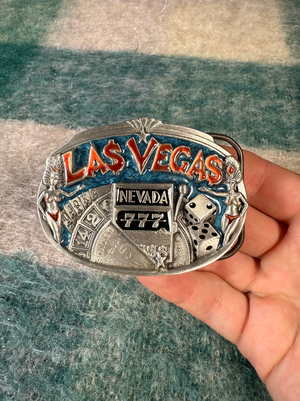 Vintage Las Vegas Slot Machine Belt Buckle