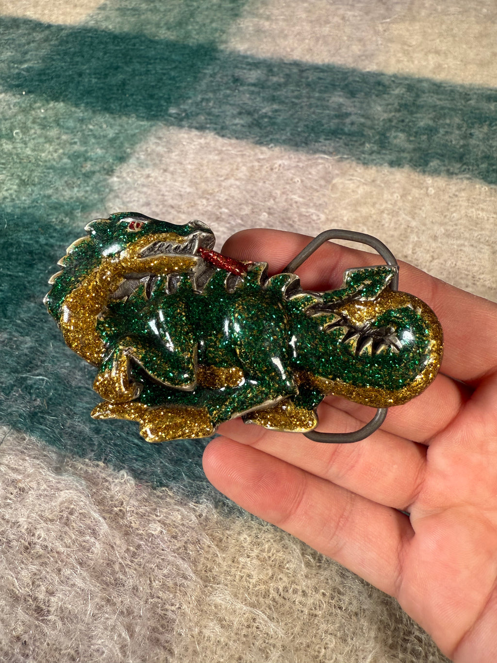 Vintage Sparkly Dragon Belt Buckle