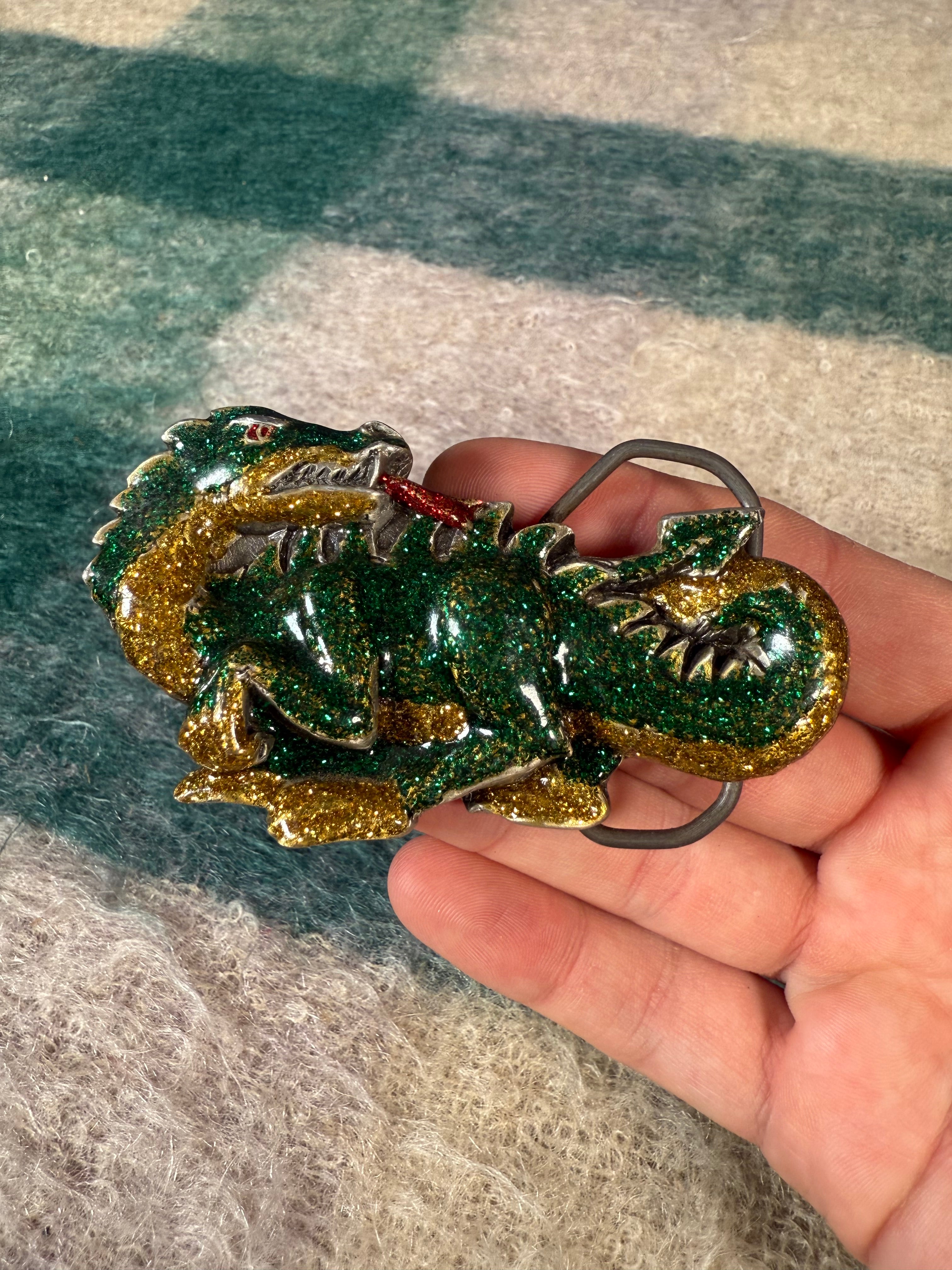 Vintage Sparkly Dragon Belt Buckle