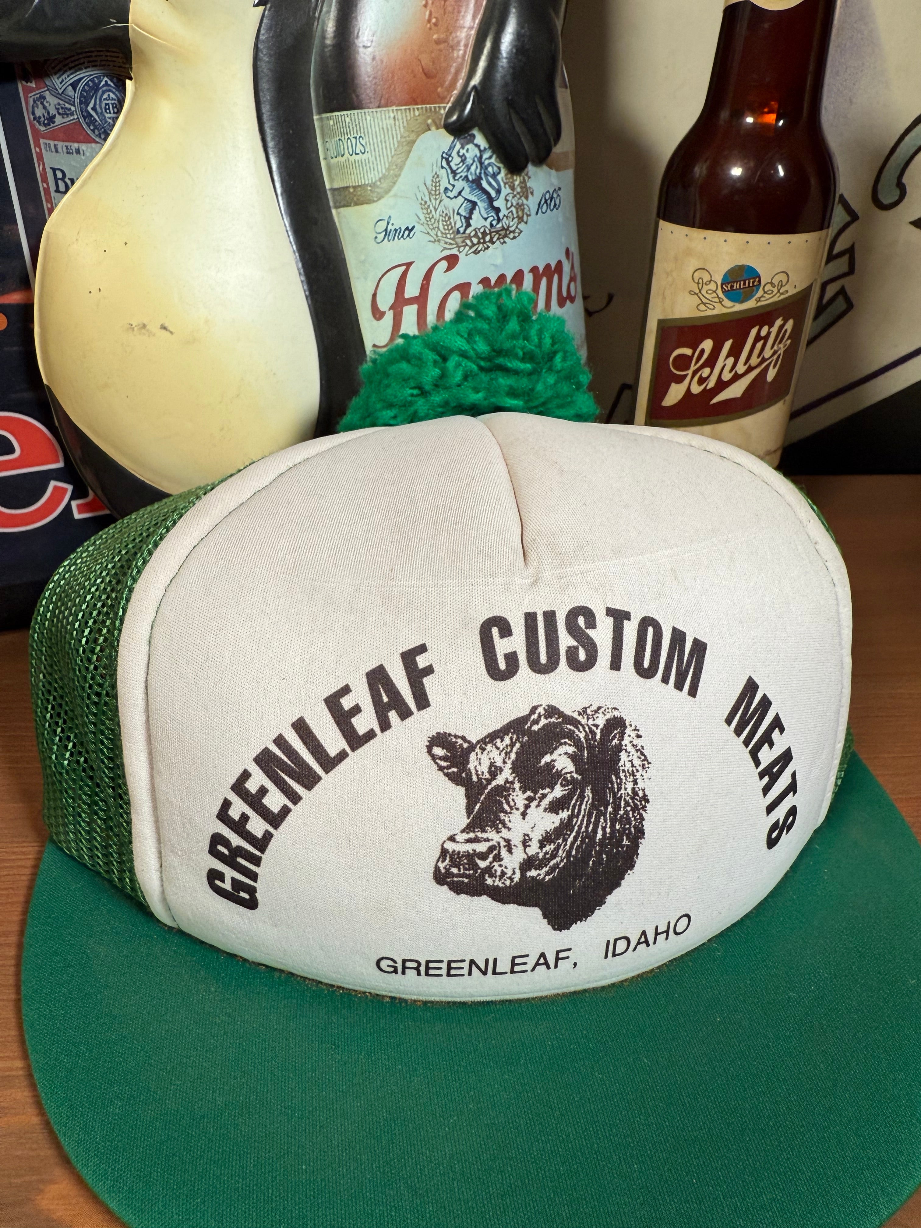 Vintage Greenleaf Custom Meat Short Brim Trucker Hat