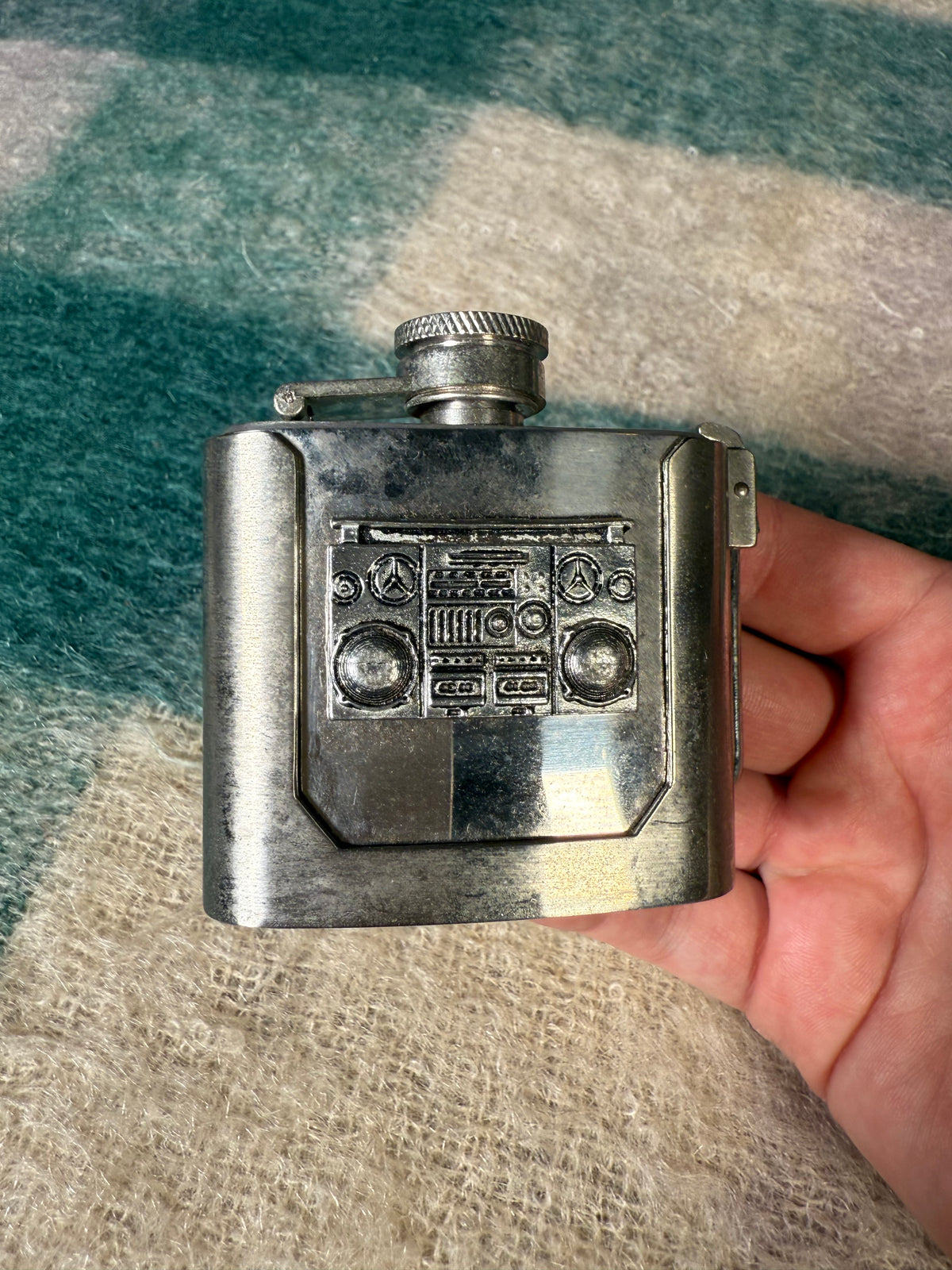 2000s Boombox Flask Belt Buckle