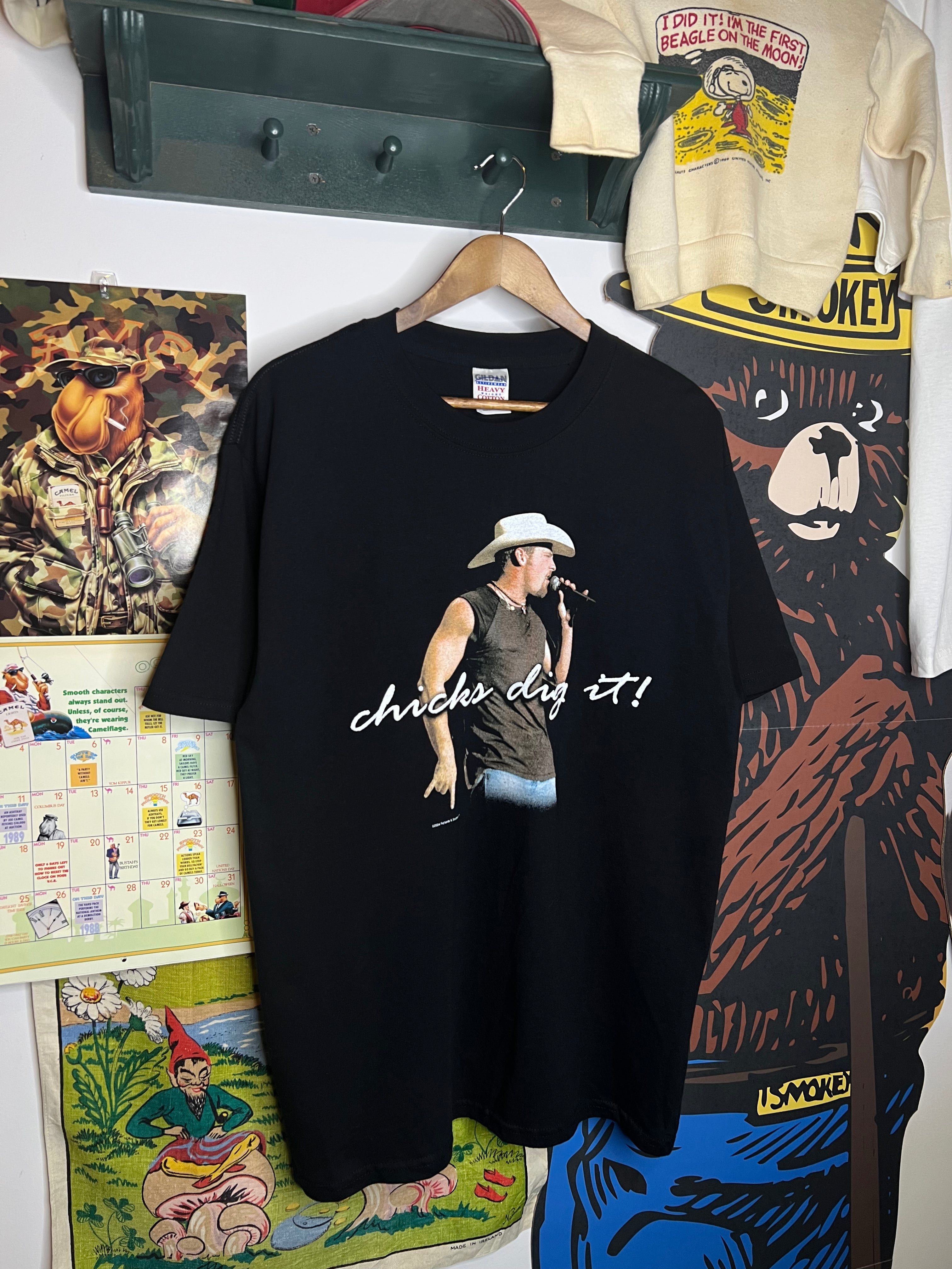 Vintage Chris Cagle Chicks Dig It Double-Sided Concert Tee (L)