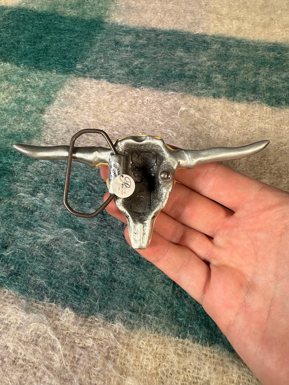 Vintage Colored Longhorn Skull Belt Buckle