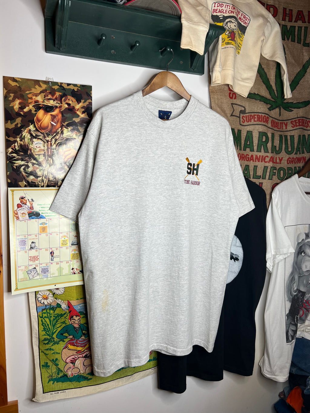 Vintage Stone Harbor Embroidered Tee (XL)