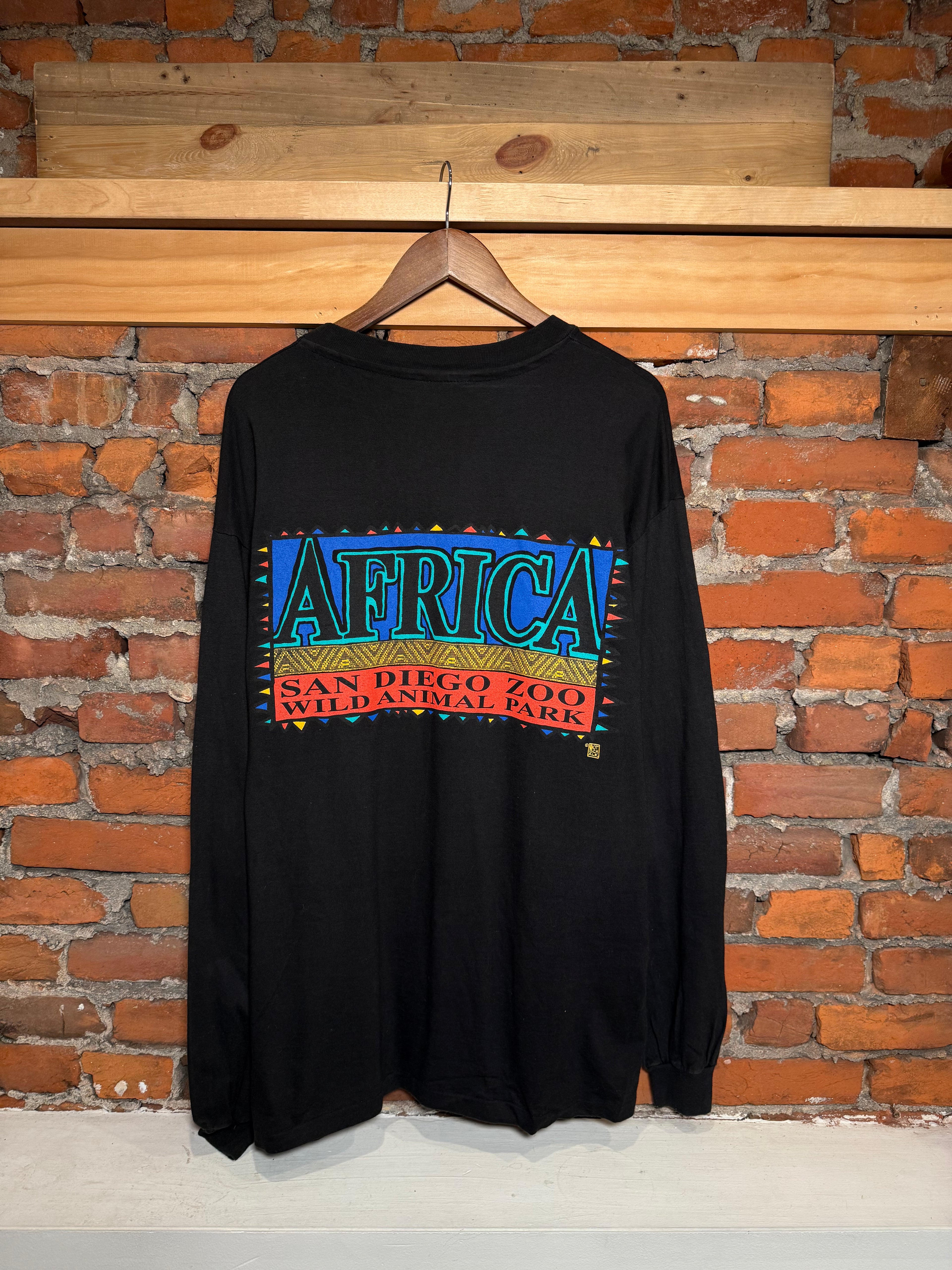 Vintage 90s San Diego Zoo Africa Double Sided Longsleeve (XL)