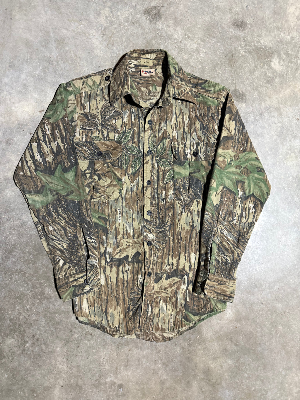 Vintage Sports Afield Camo Button Up Shirt (M)