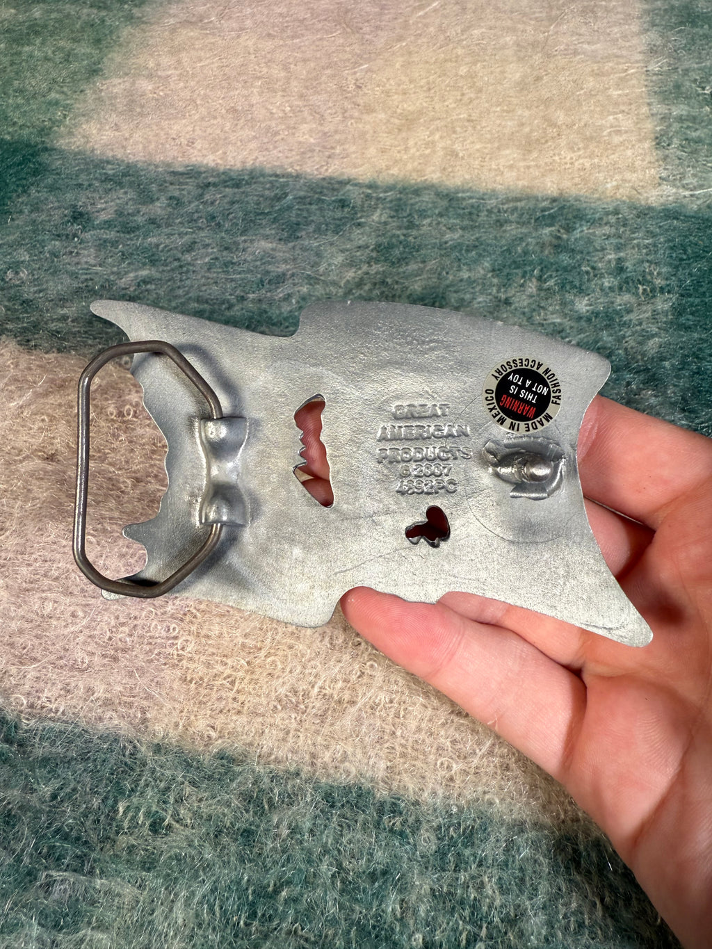 2000s Skeleton Pirate Flag Belt Buckle