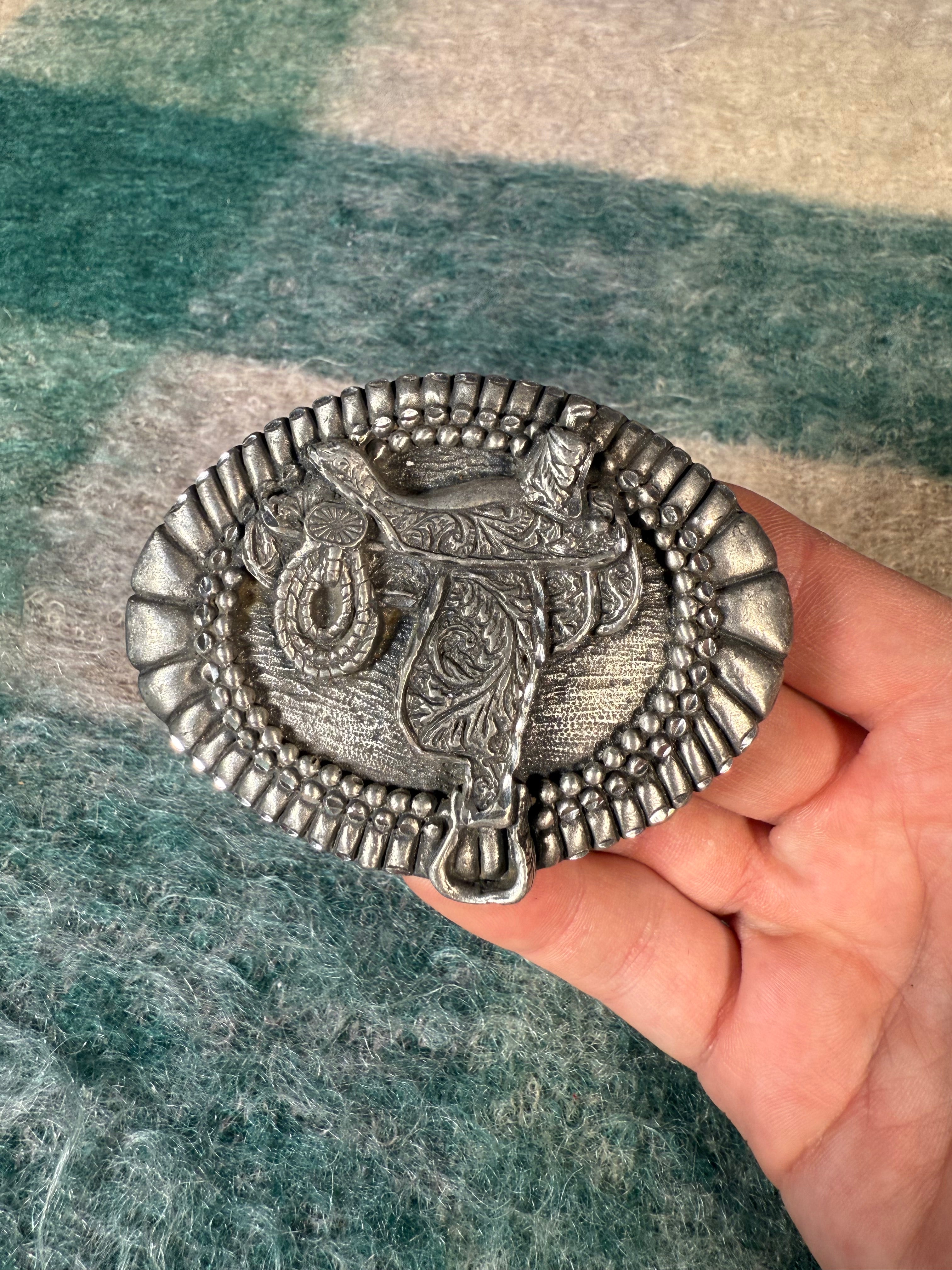 Vintage Cowboy Saddle Belt Buckle