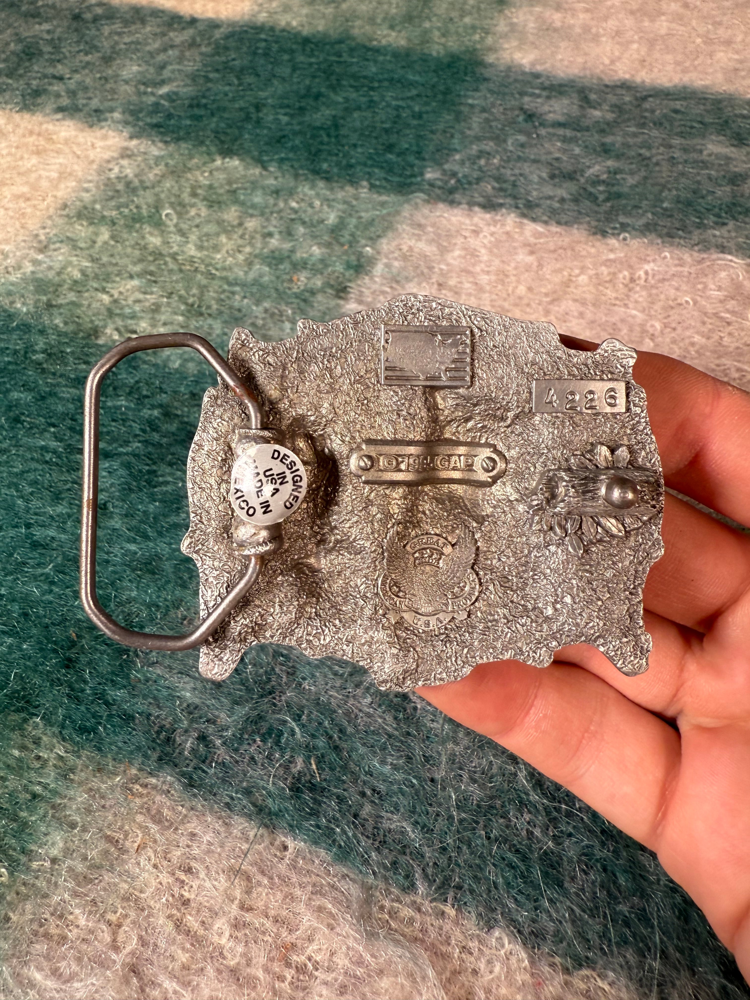 Vintage Landscape Wolves Belt Buckle