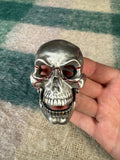 Vintage 1996 Moving Jaw Skeleton With Red Veins Belt Buckle