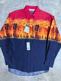 Vintage Wrangler Flaming Forest Pearl Snap Shirt (L)