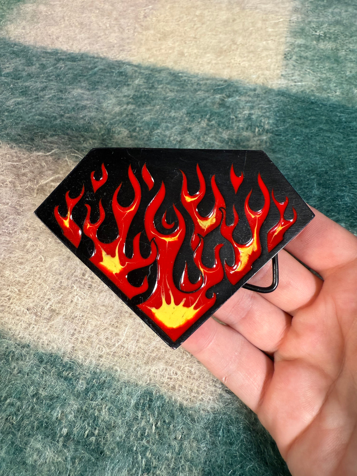 Vintage 2000s Flaming Diamond Belt Buckle