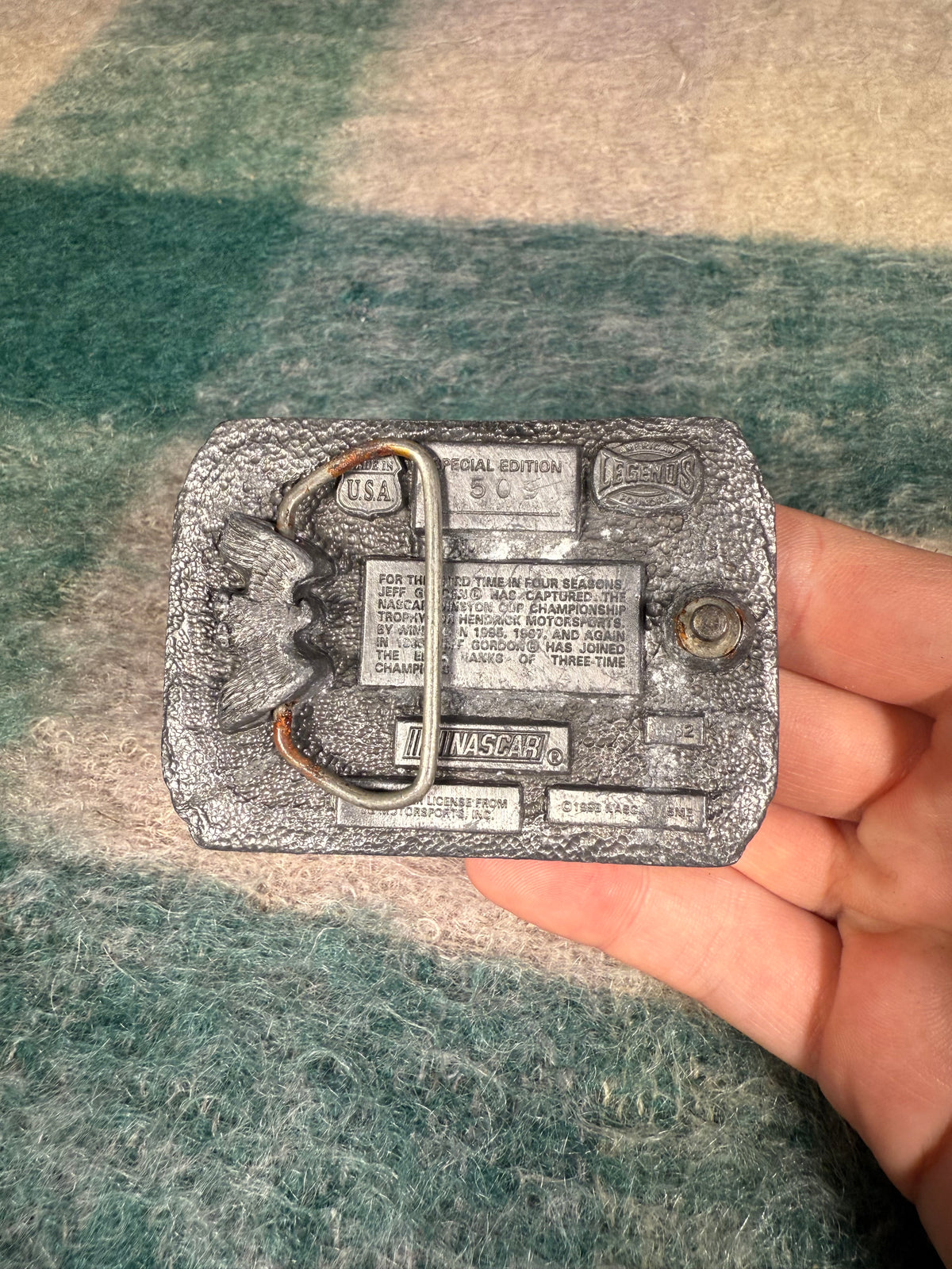 Vintage Jeff Gordon 3 Time Winston Cup Champion Belt Buckle