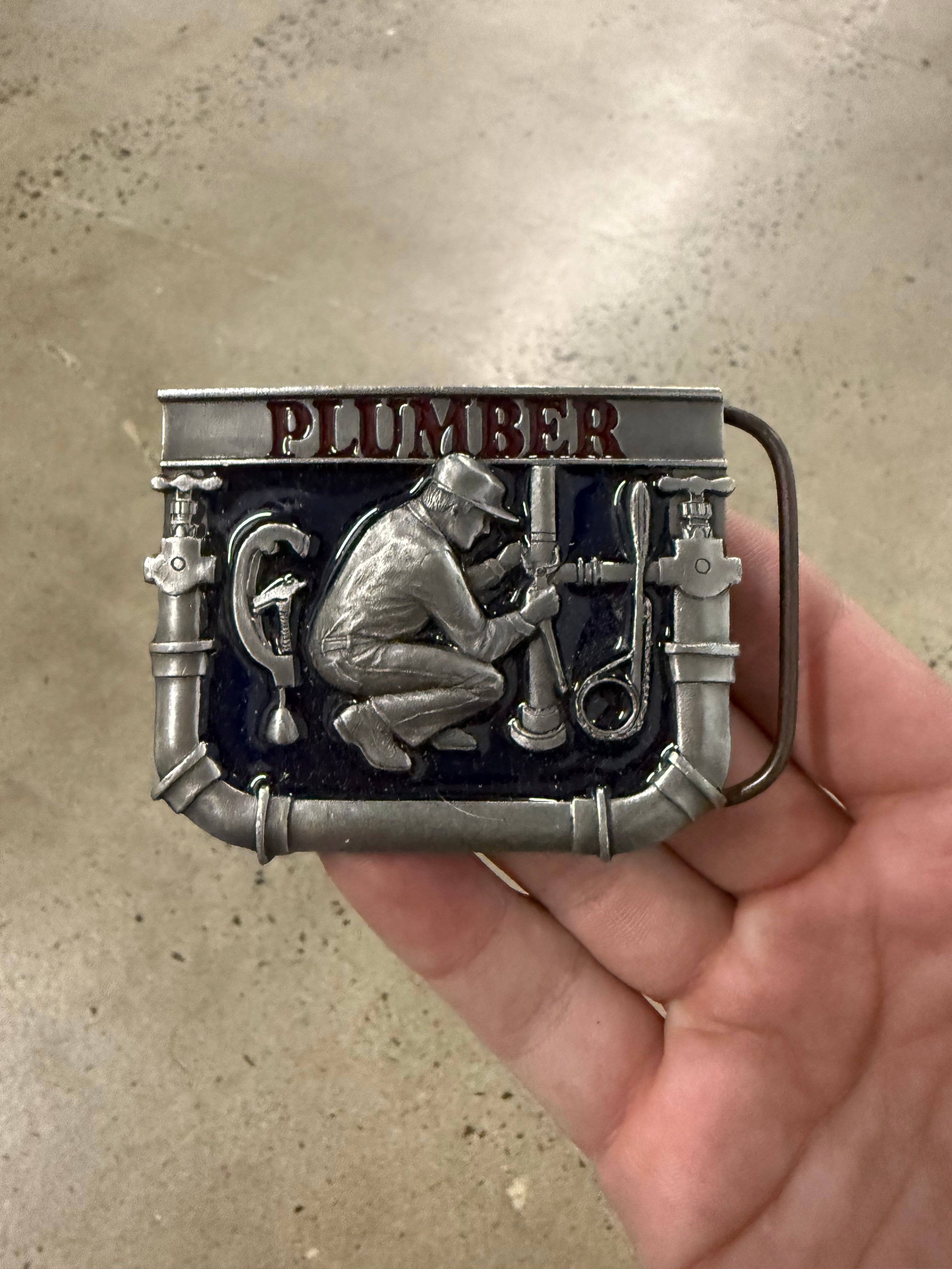 Vintage Plumber Belt Buckle