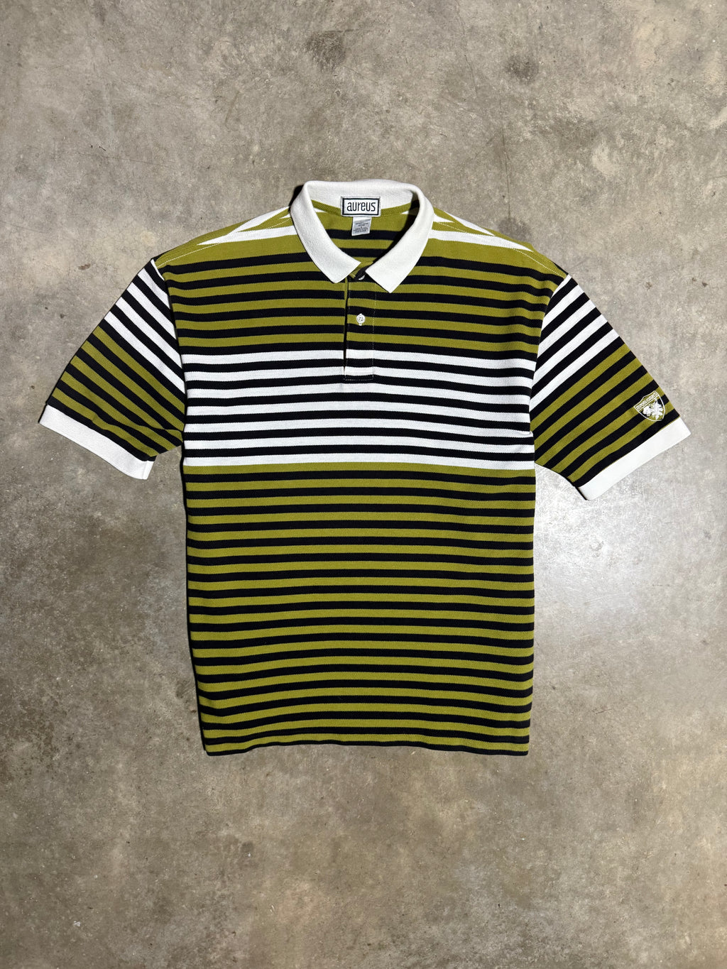 Vintage Aureus Striped Golf Polo (L)
