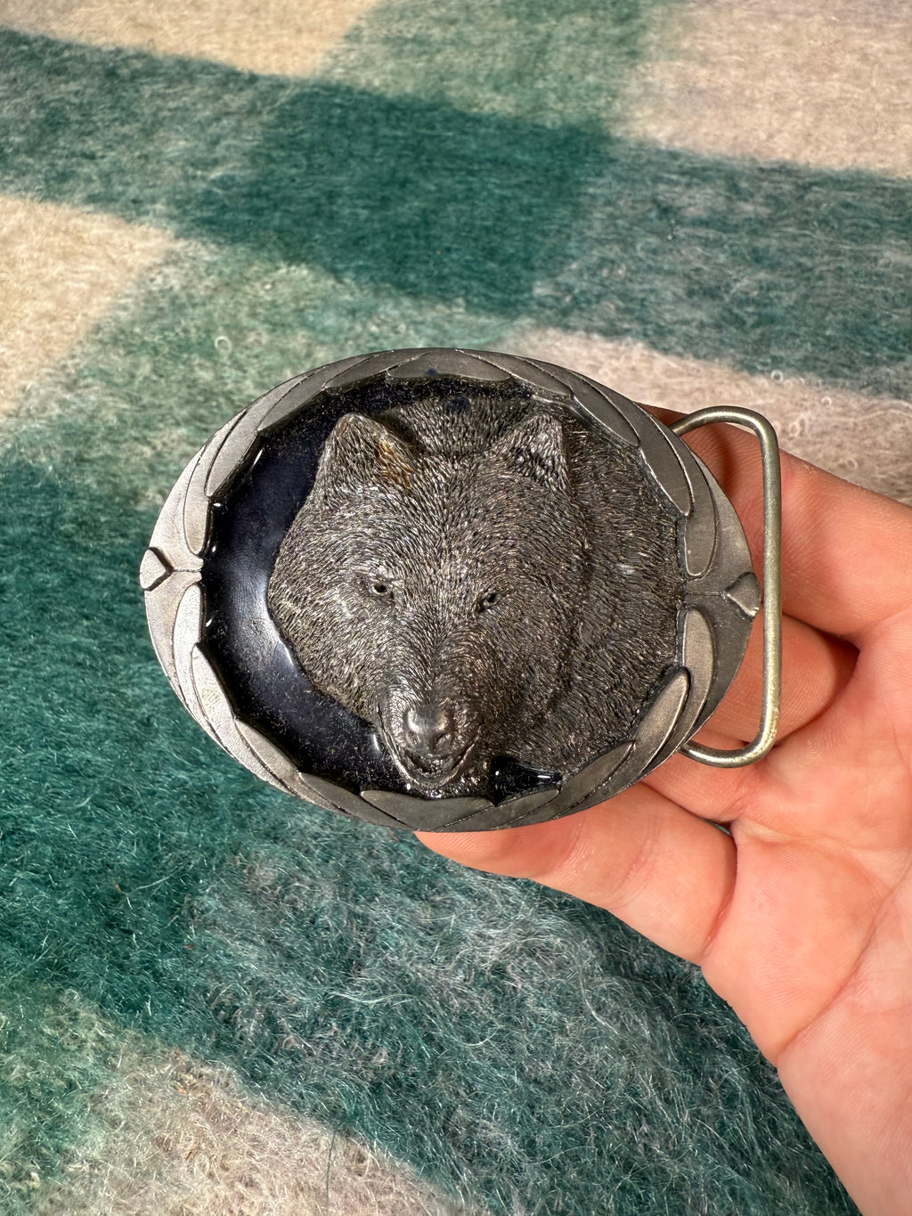 Vintage 3D Wolf Belt Buckle