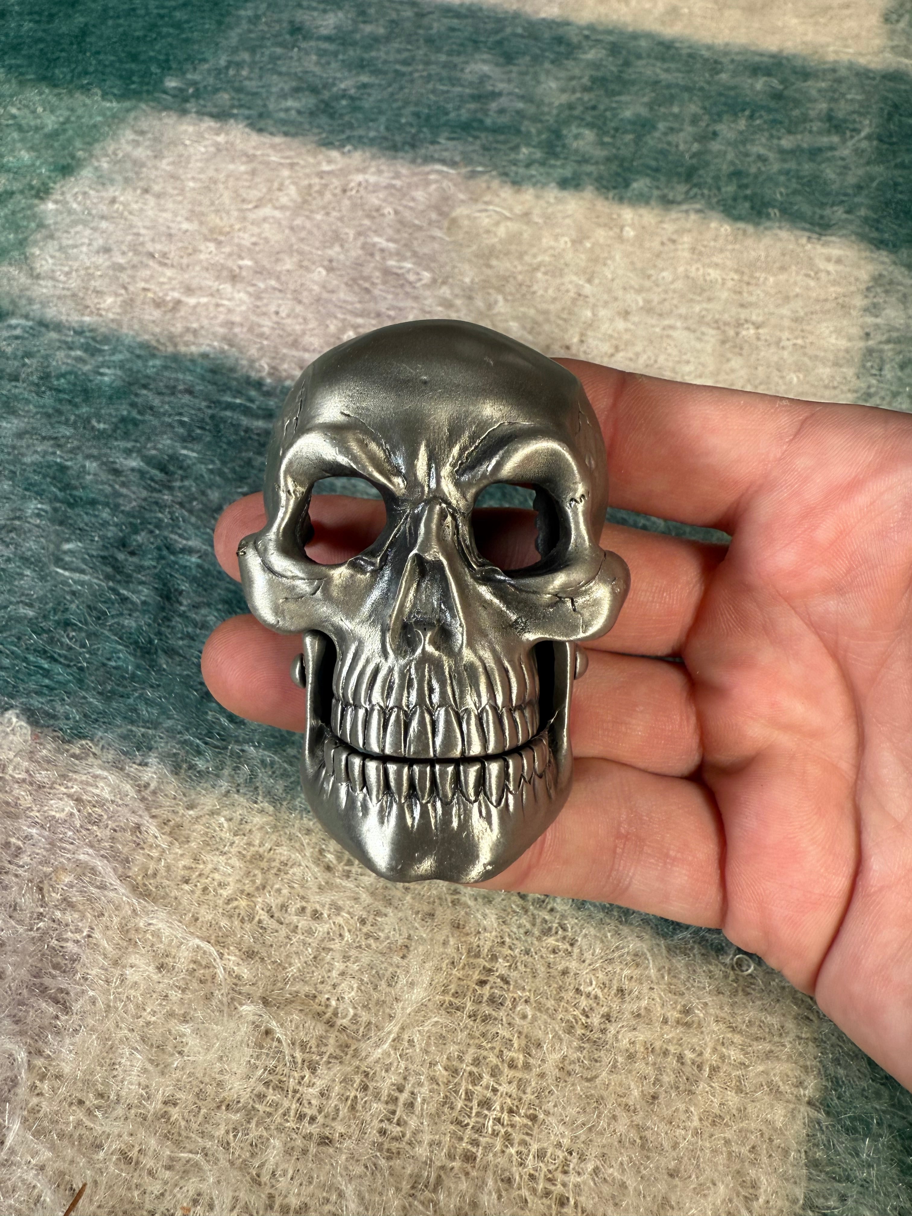 Vintage 1996 Moving Jaw Skeleton Belt Buckle
