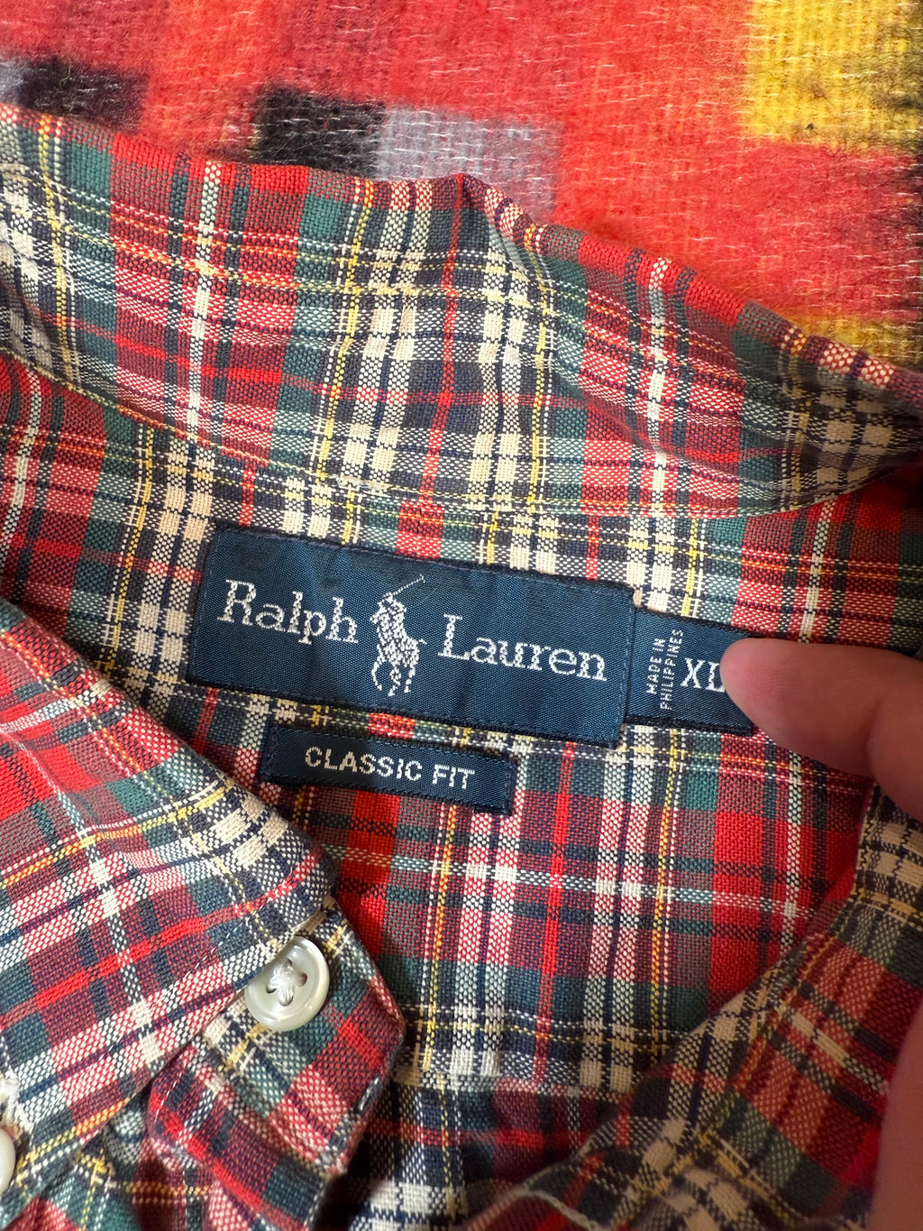 Vintage Polo Ralph Lauren Red Plaid Shirt (XL)