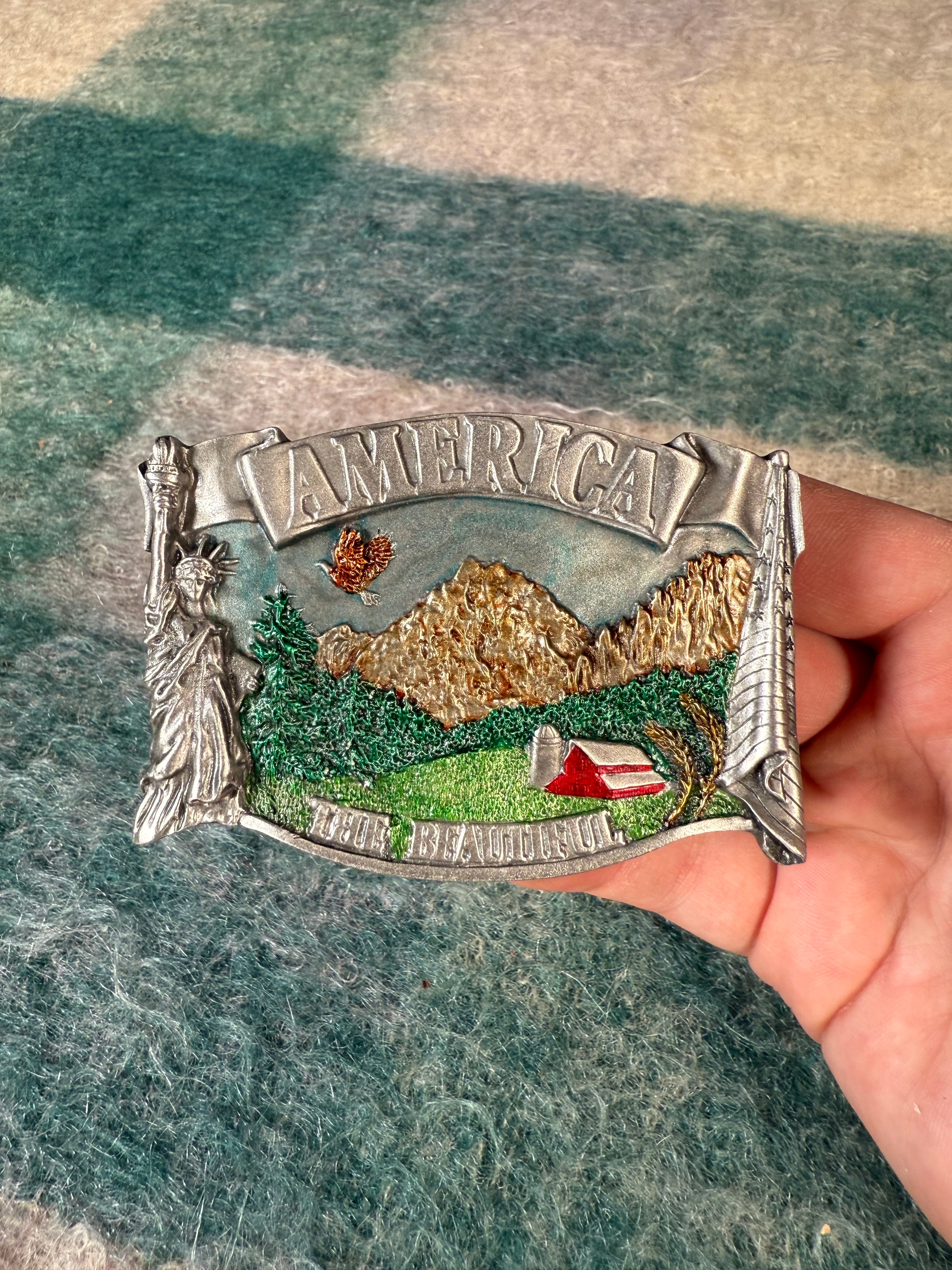 Vintage America The Beautiful Belt Buckle
