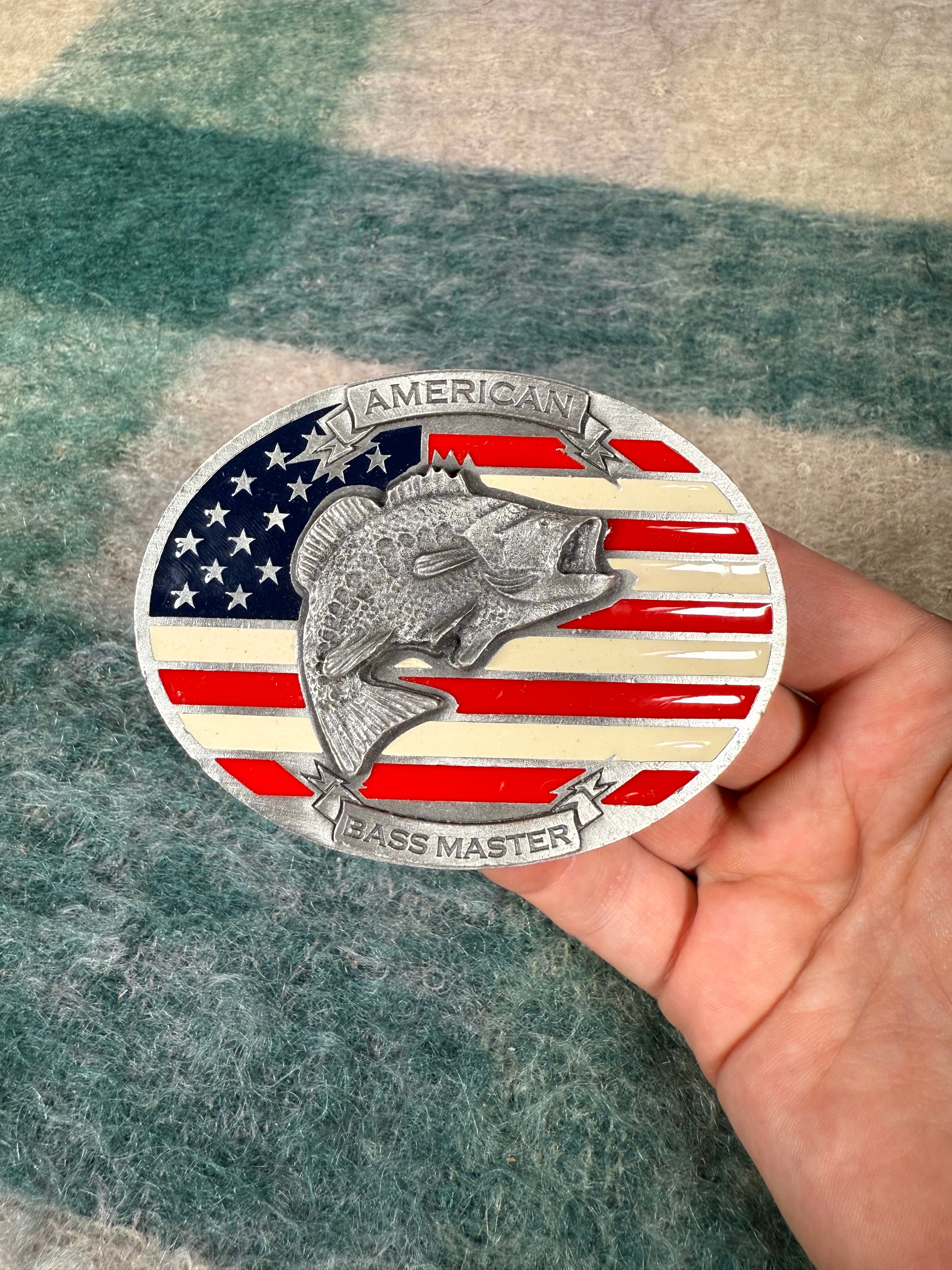 2000s American Bass Master American Flag Belt Buckle
