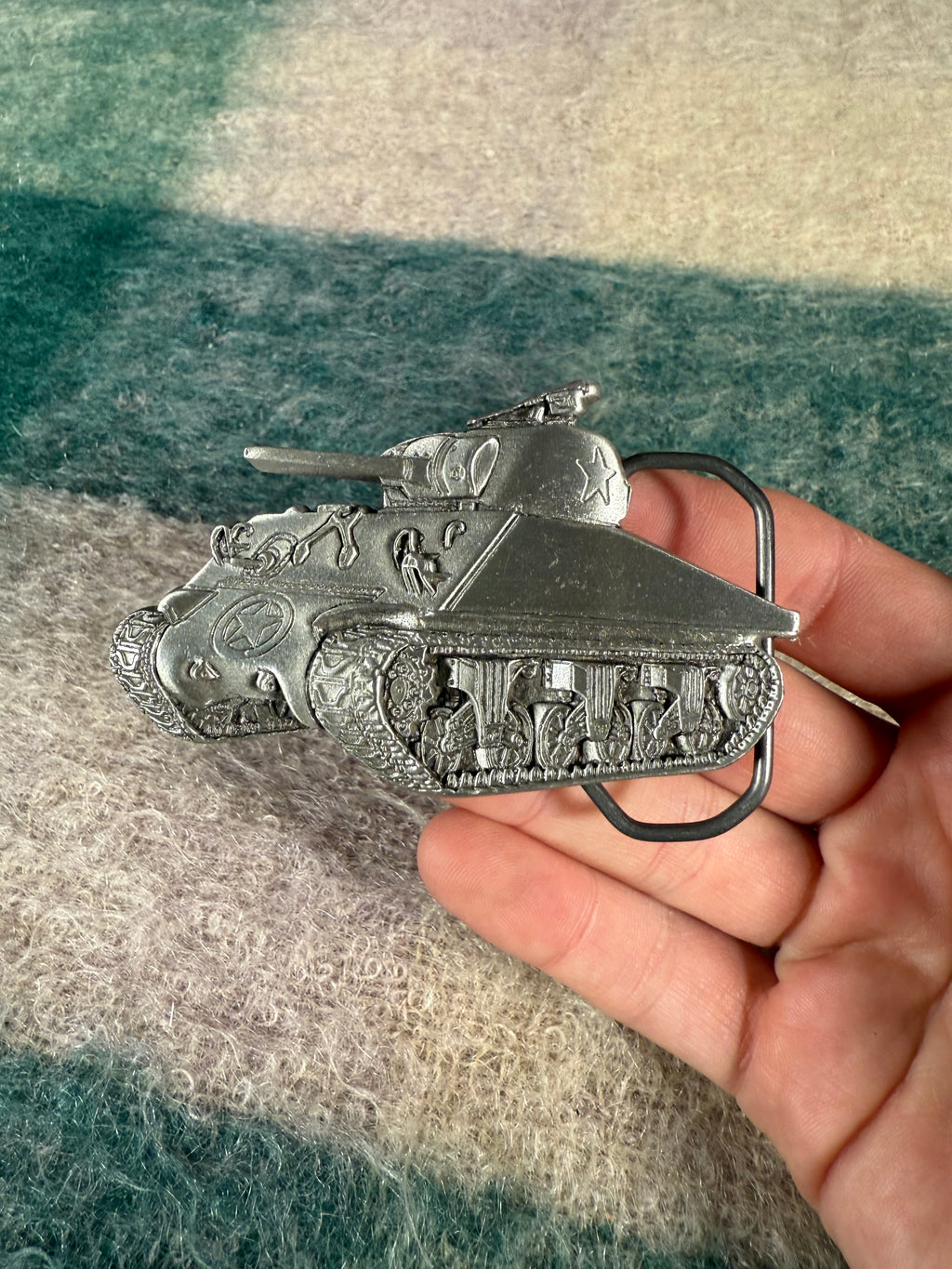 Vintage Tank Belt Buckle