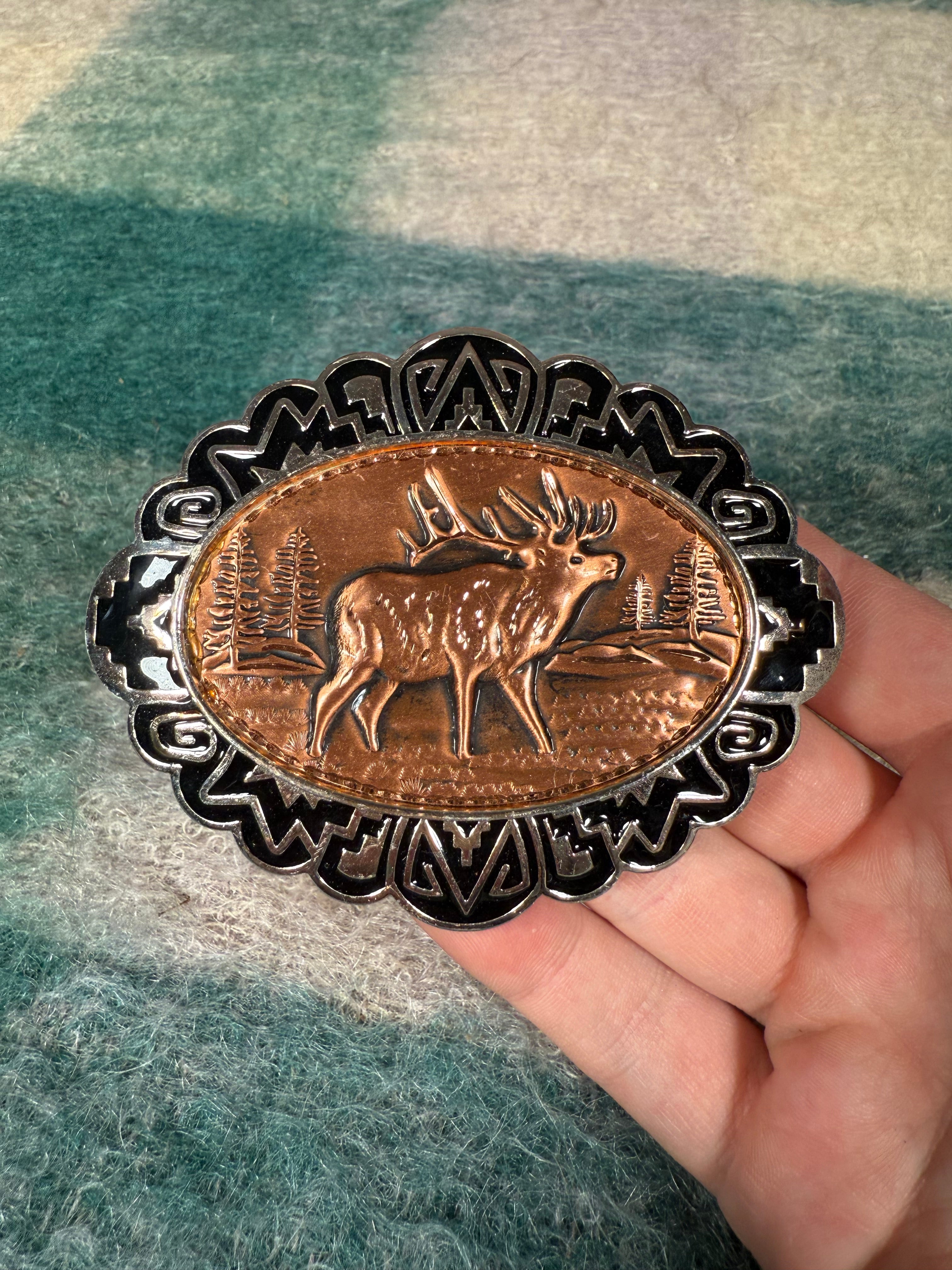 Vintage 2000s Elk Belt Buckle