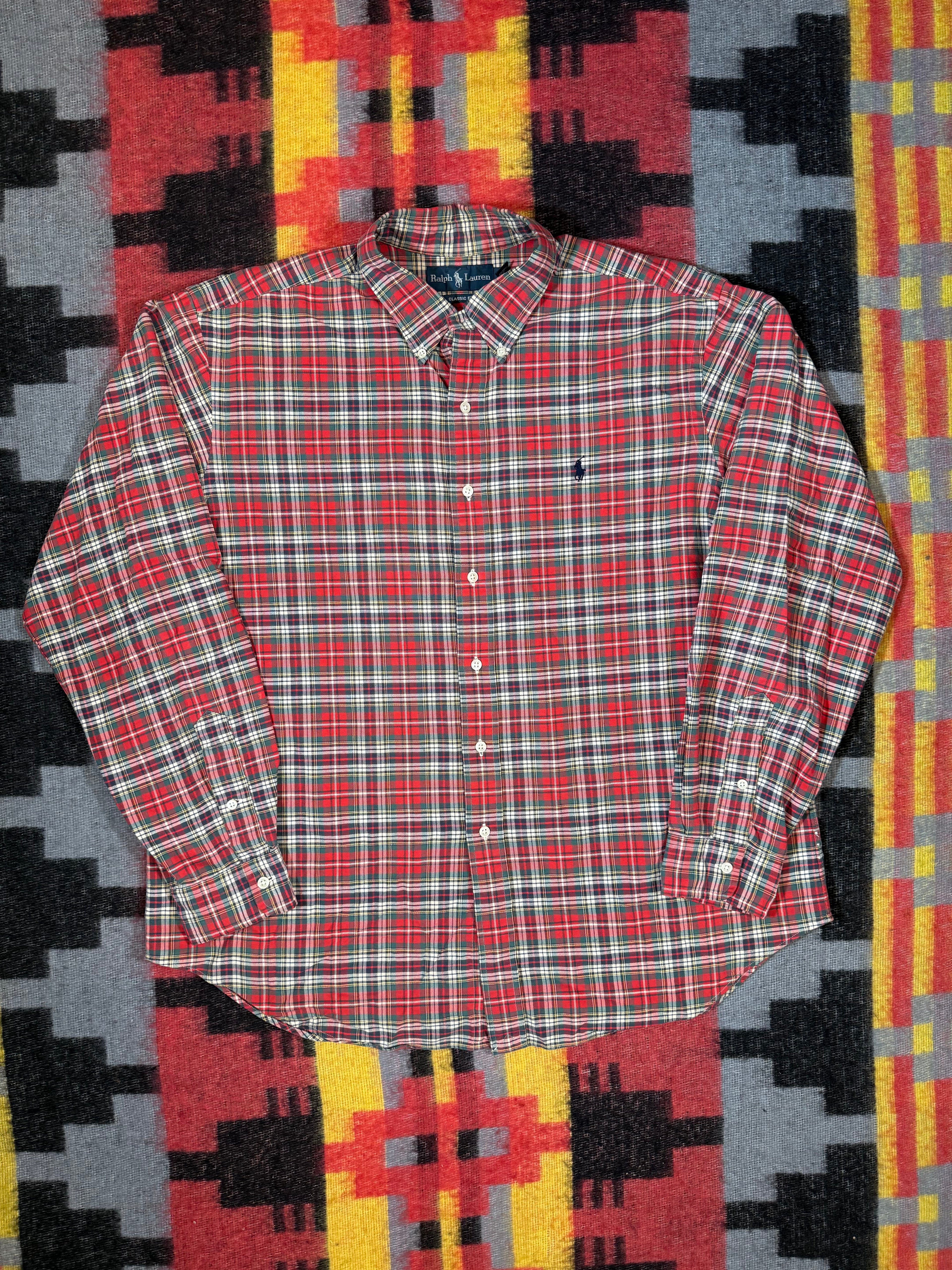 Vintage Polo Ralph Lauren Red Plaid Shirt (XL)