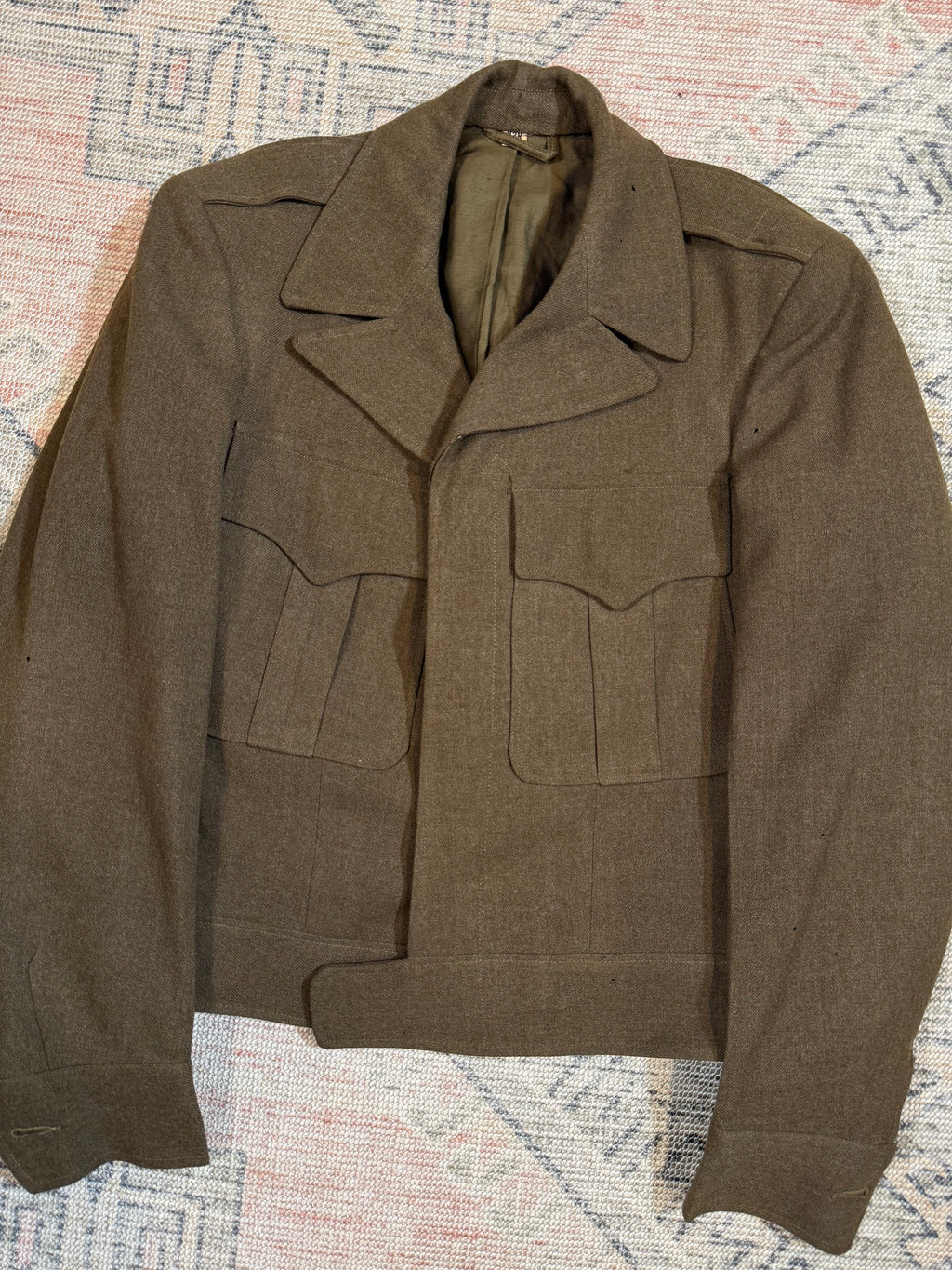 Vintage Wool Military Jacket (32R, See Measurements)