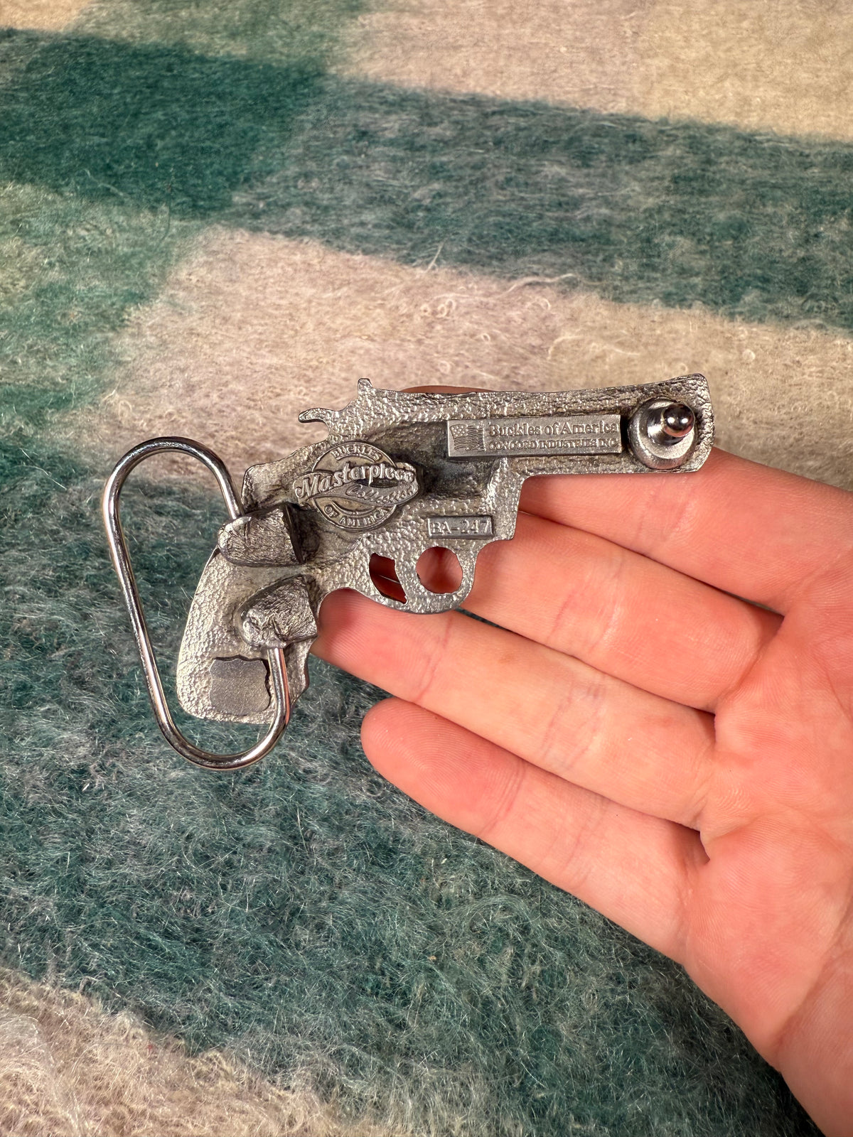 Vintage Black Revolver Belt Buckle