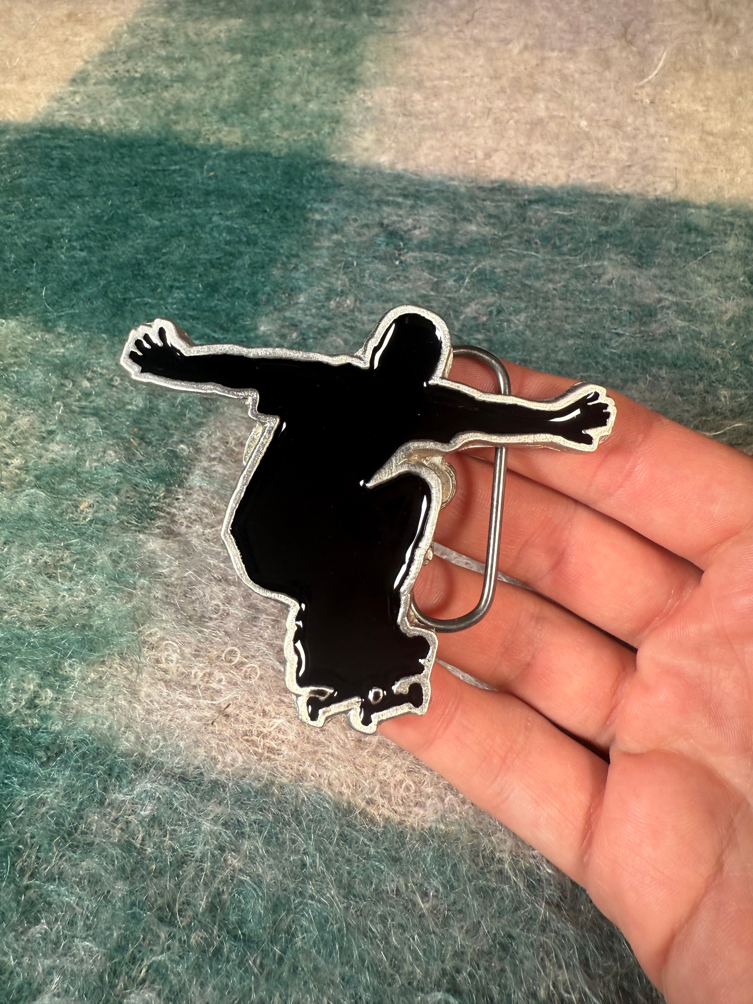 Vintage 2000s Skateboarder Belt Buckle