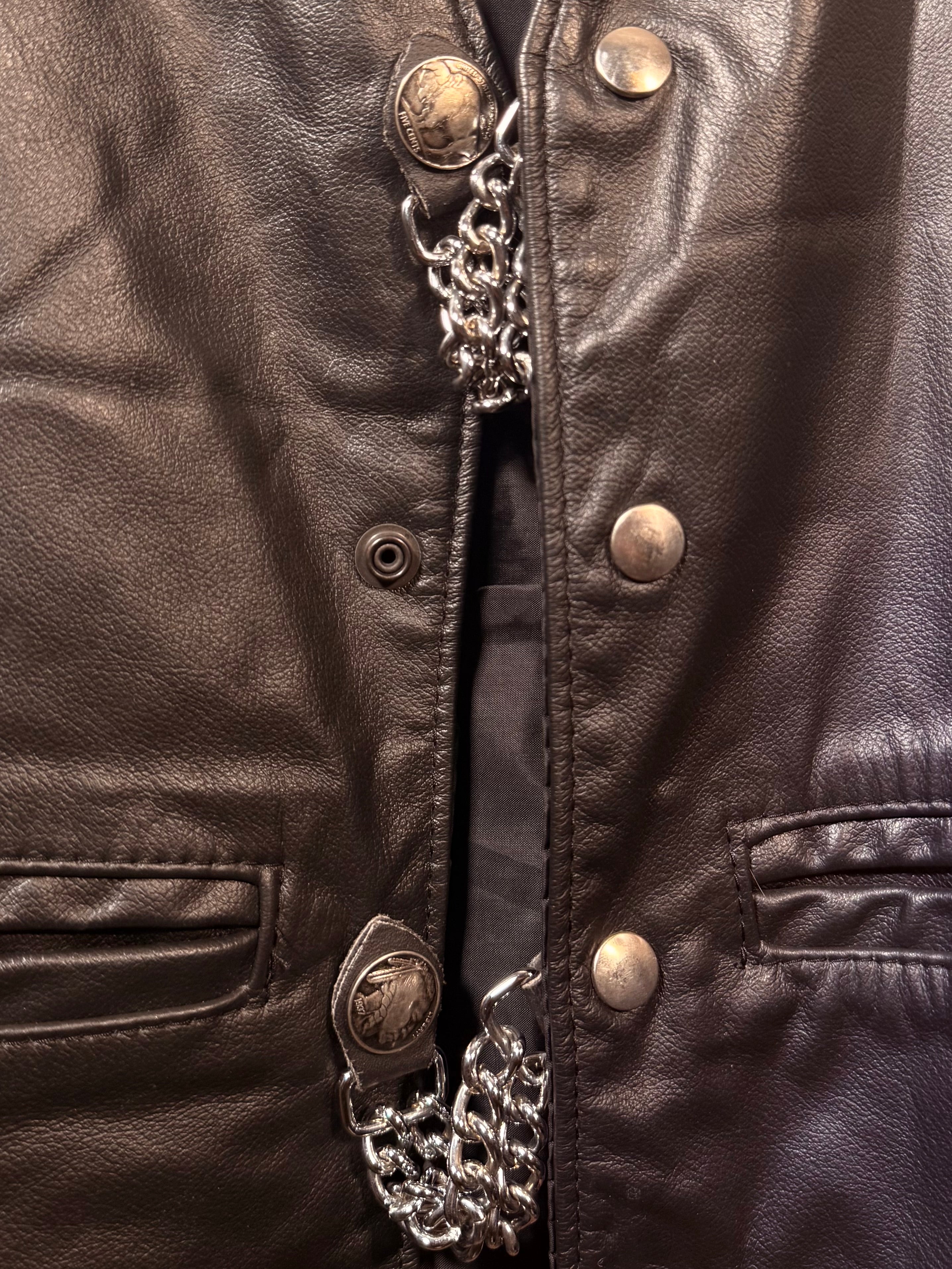 Leather & Grace Jesus Leather Vest (L)