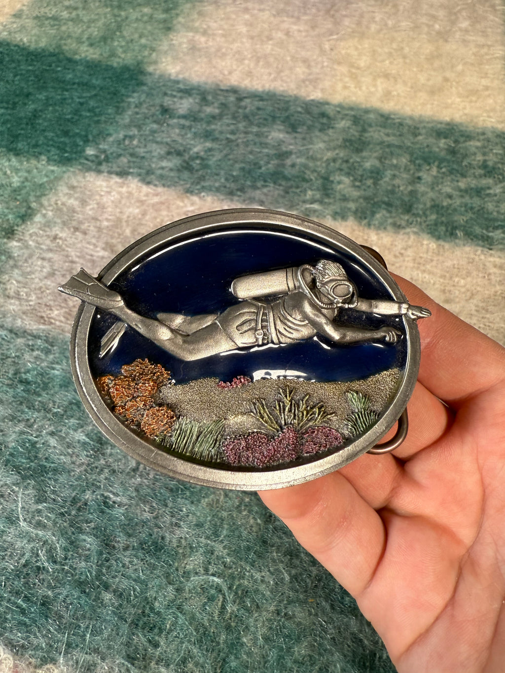 Vintage Scuba Diver Belt Buckle