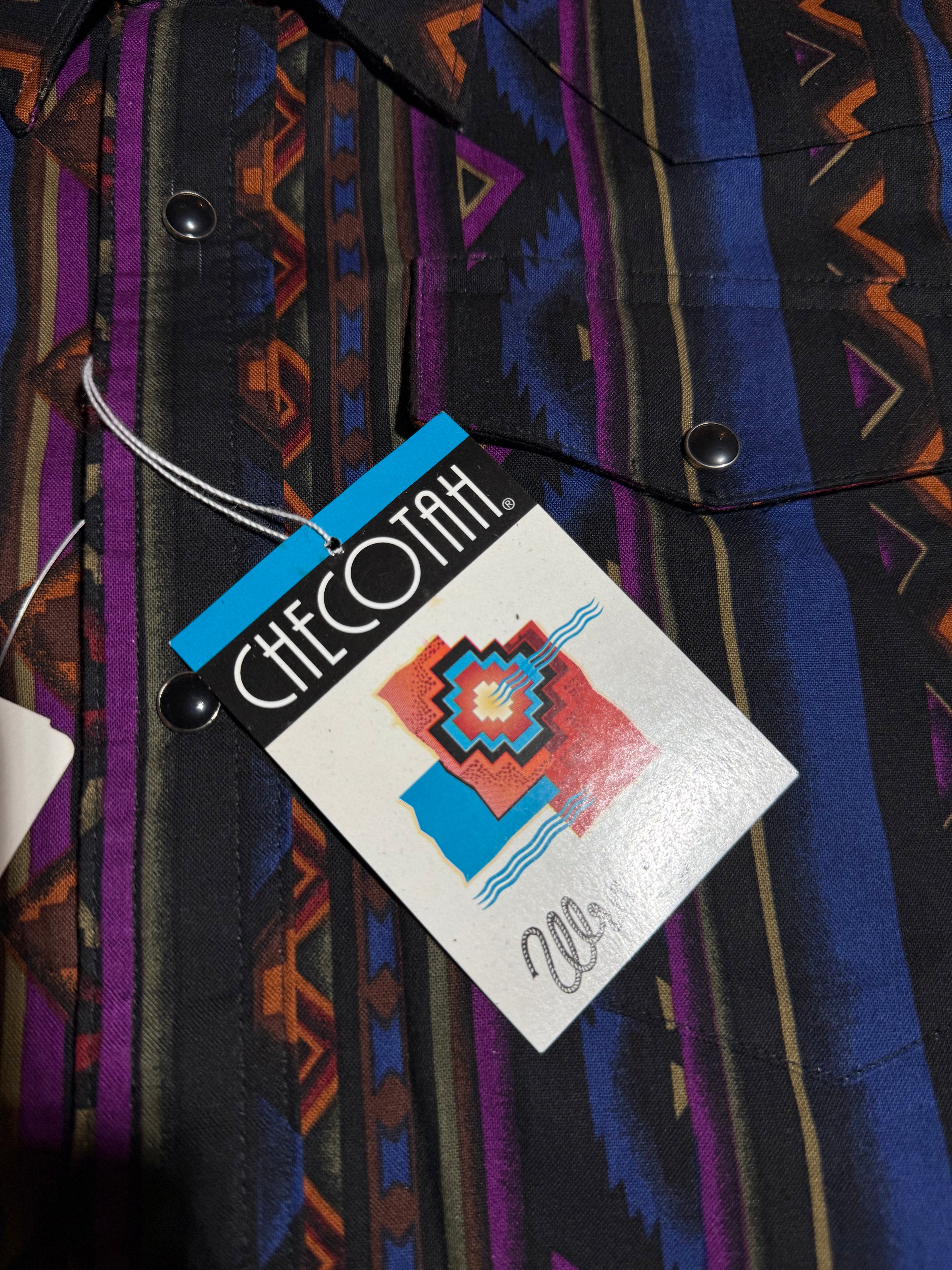 Vintage Wrangler Checotah Pattern Western Shirt (Youth XL)