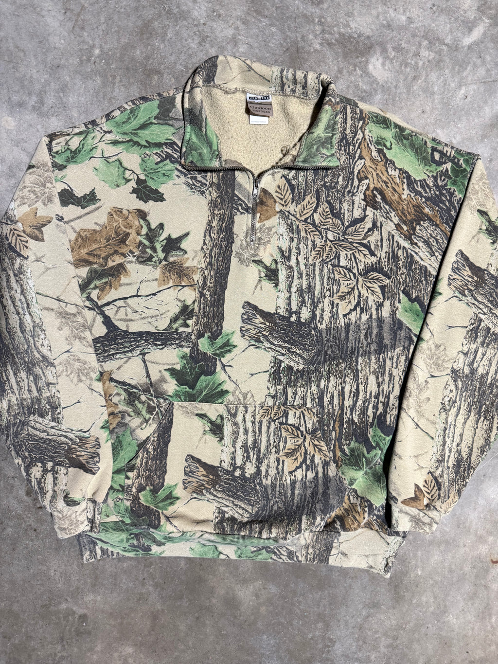 Vintage Jerzees Outdoors Camo Quarterzip Sweatshirt (2XL)