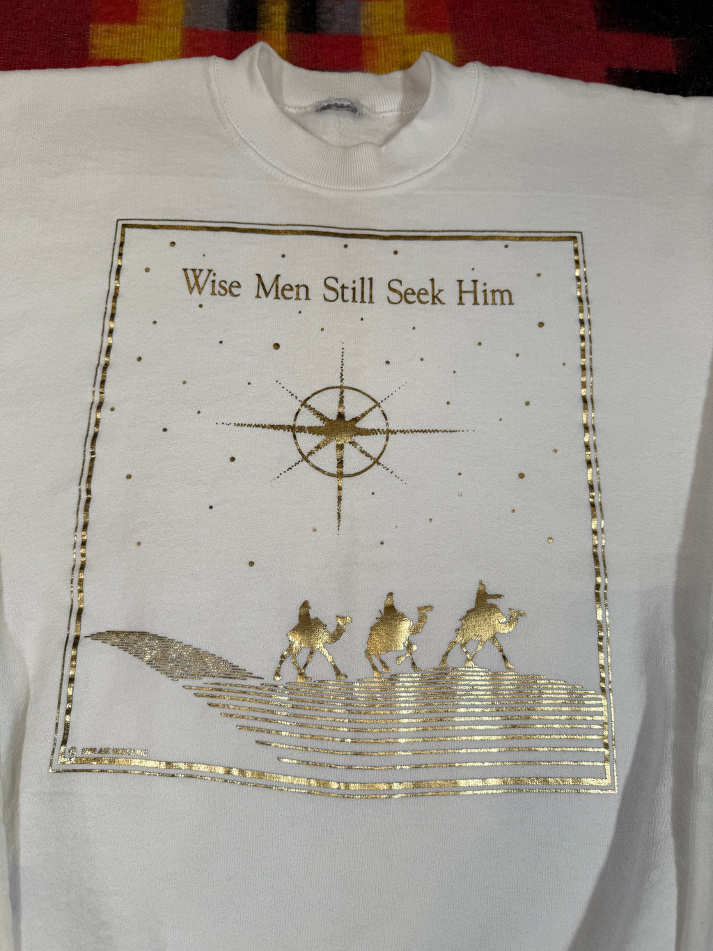Vintage Wise Men Still Seek Him Jesus Sweatshirt (L)